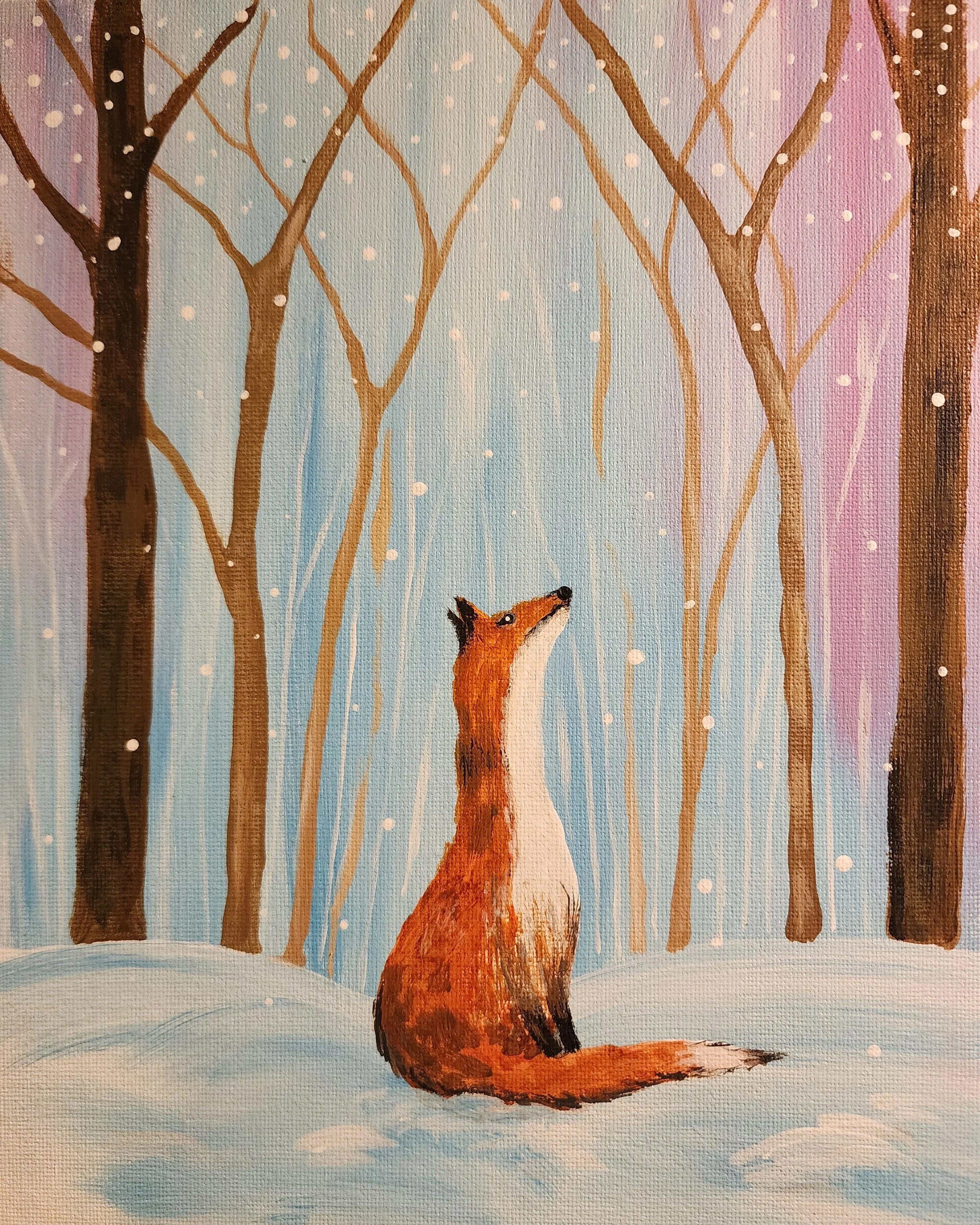 Snowy Fox Canvas Paint Event