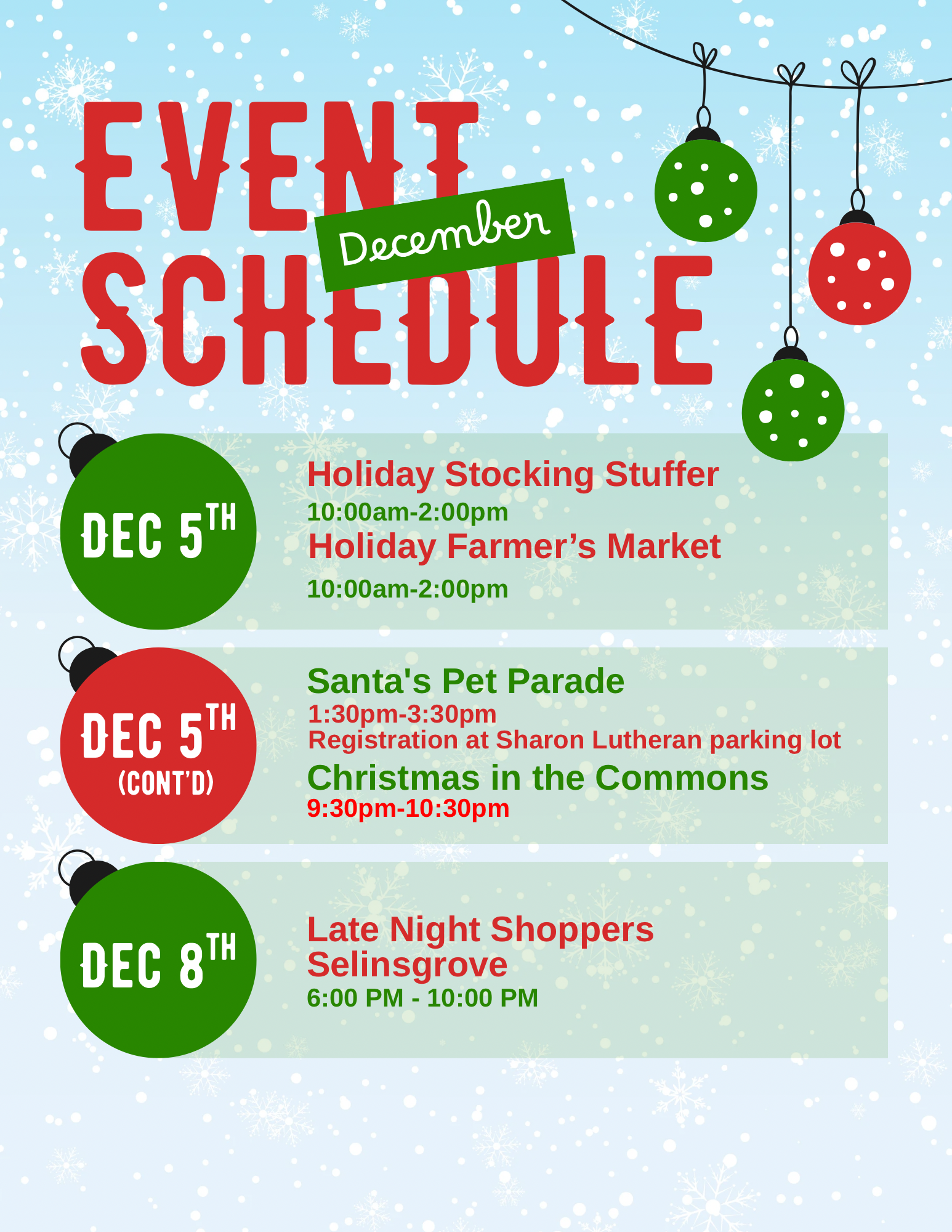 Red Green Simple Winter Christmas Holiday Event Schedule Flyer A4.png