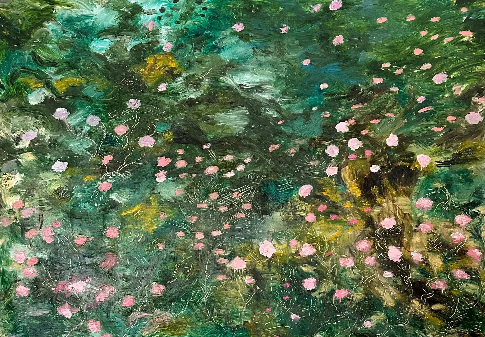 Where the Wild Roses Grow, oil & acrylic on canvas, 145x212 cm