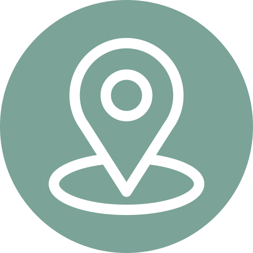 Icon of a location pin on a map with a circular base.