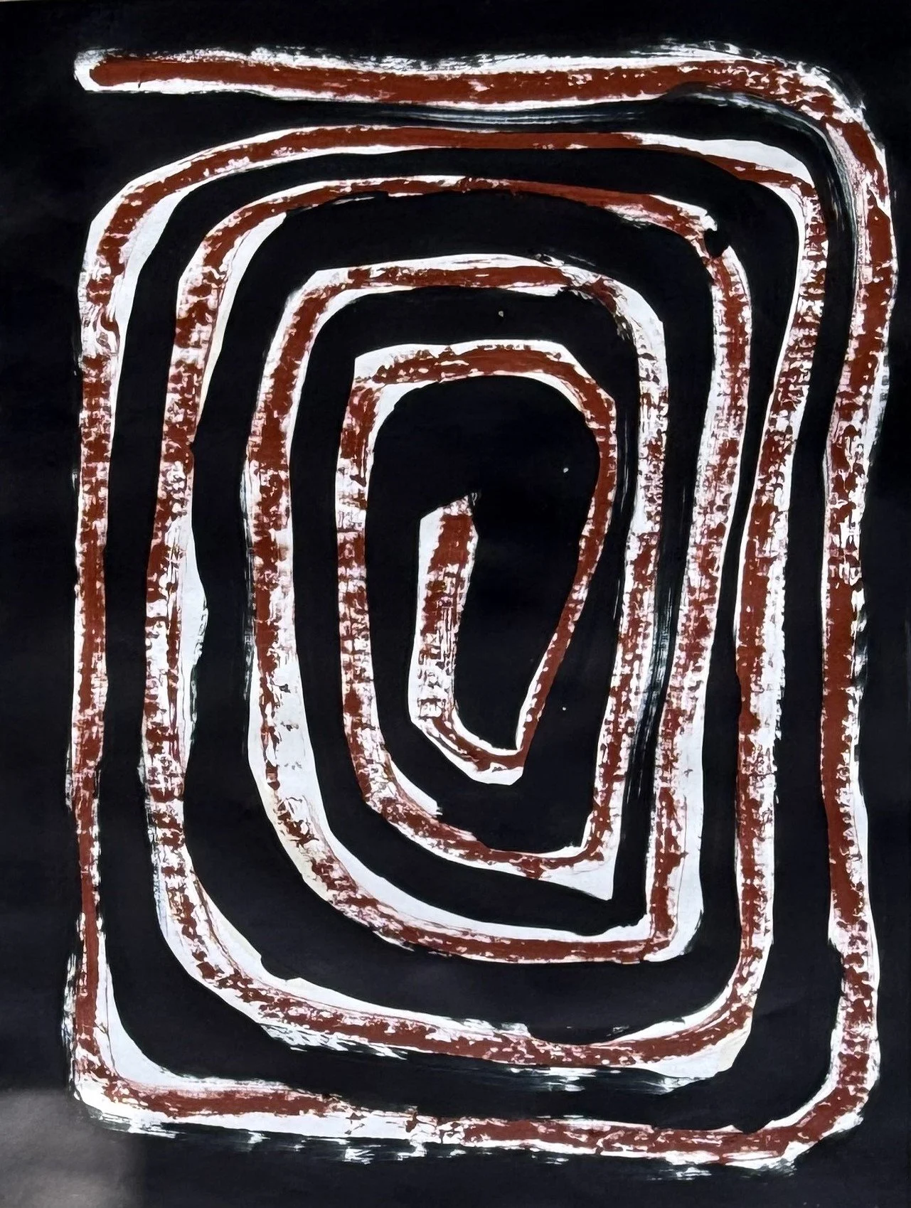 Aboriginal - mixed media on paper, 30"x22", 2023