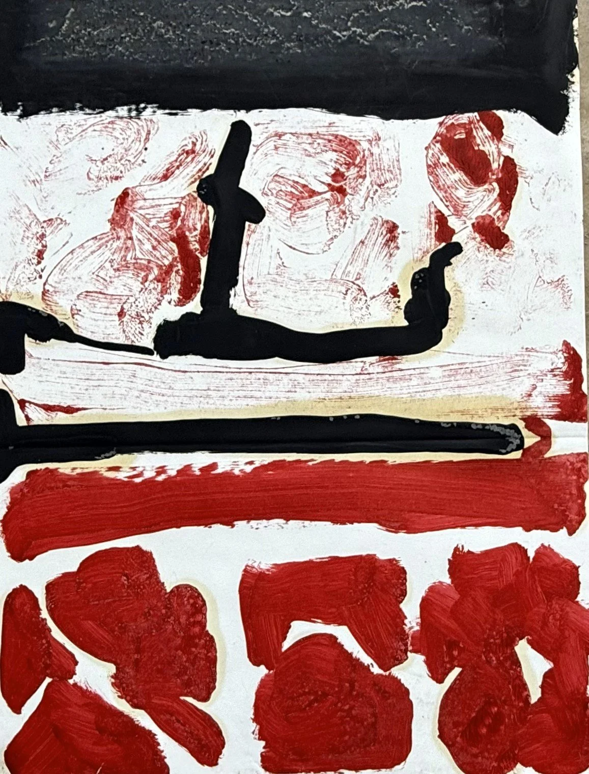 Presaging - mixed media on paper, 30"x22", 2023