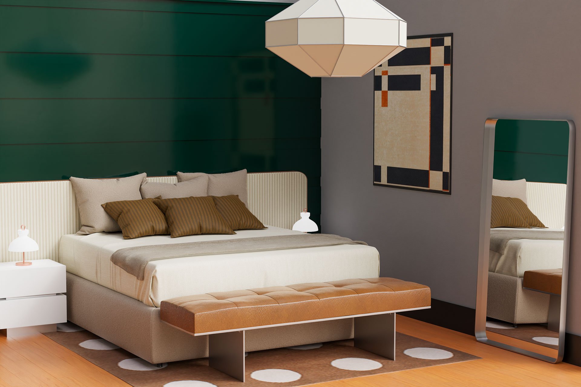 Clean lines, nice colors and a mix of wood and steel Contemporary design with a 70’s twist