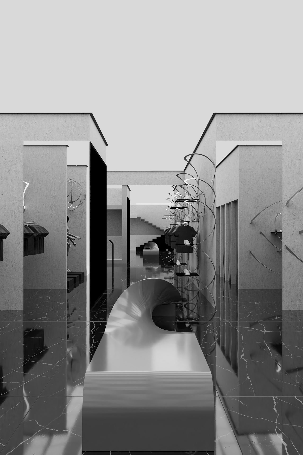 A new store should be almost like a museum. Retails with the contamination of art tend to make the product even more “exclusive”.