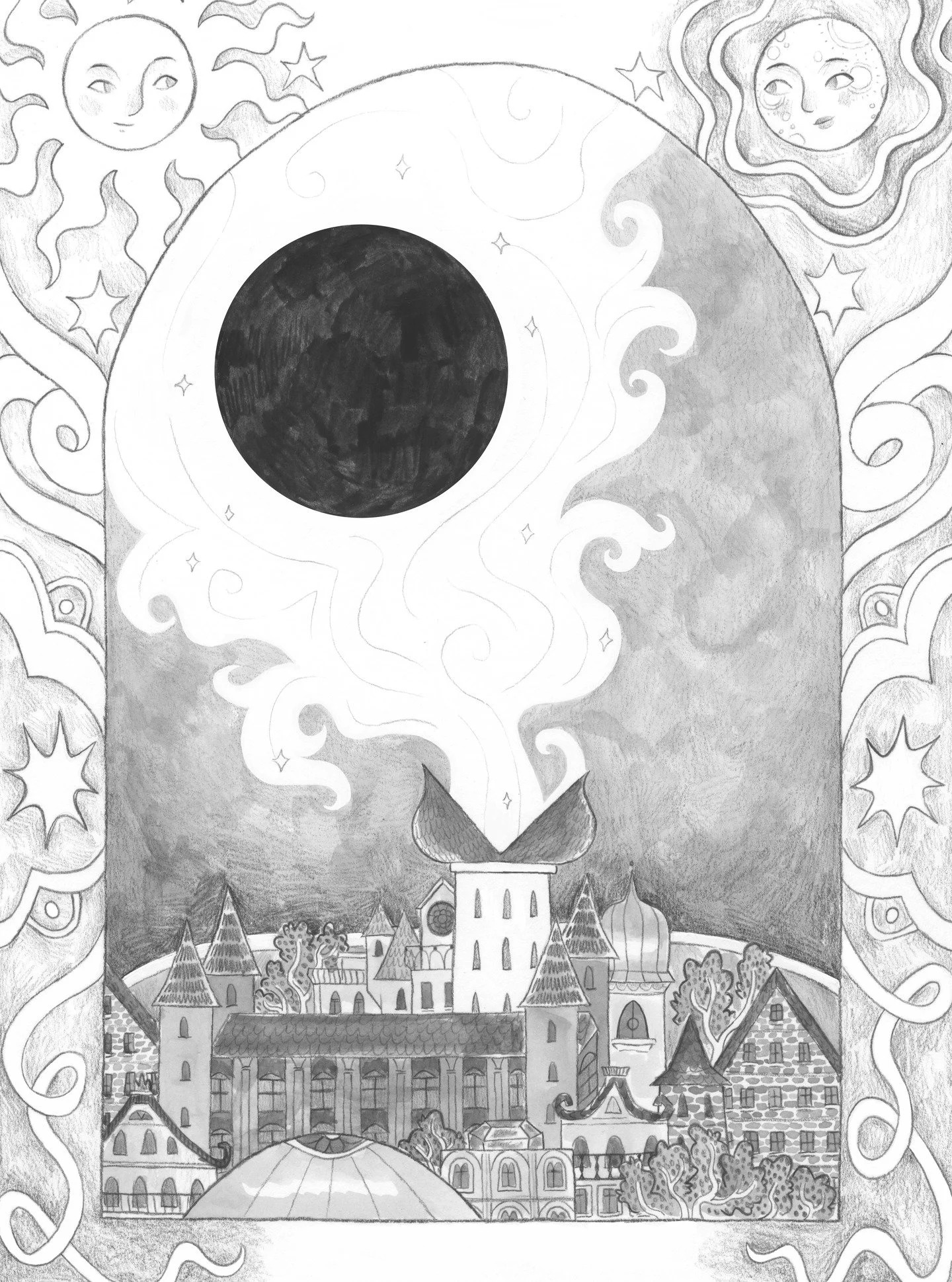 clipped a bit at the top and bottom but learning how to work well in b&amp;w has been so rewarding! Also I continue to be obsessed with eclipses oops!