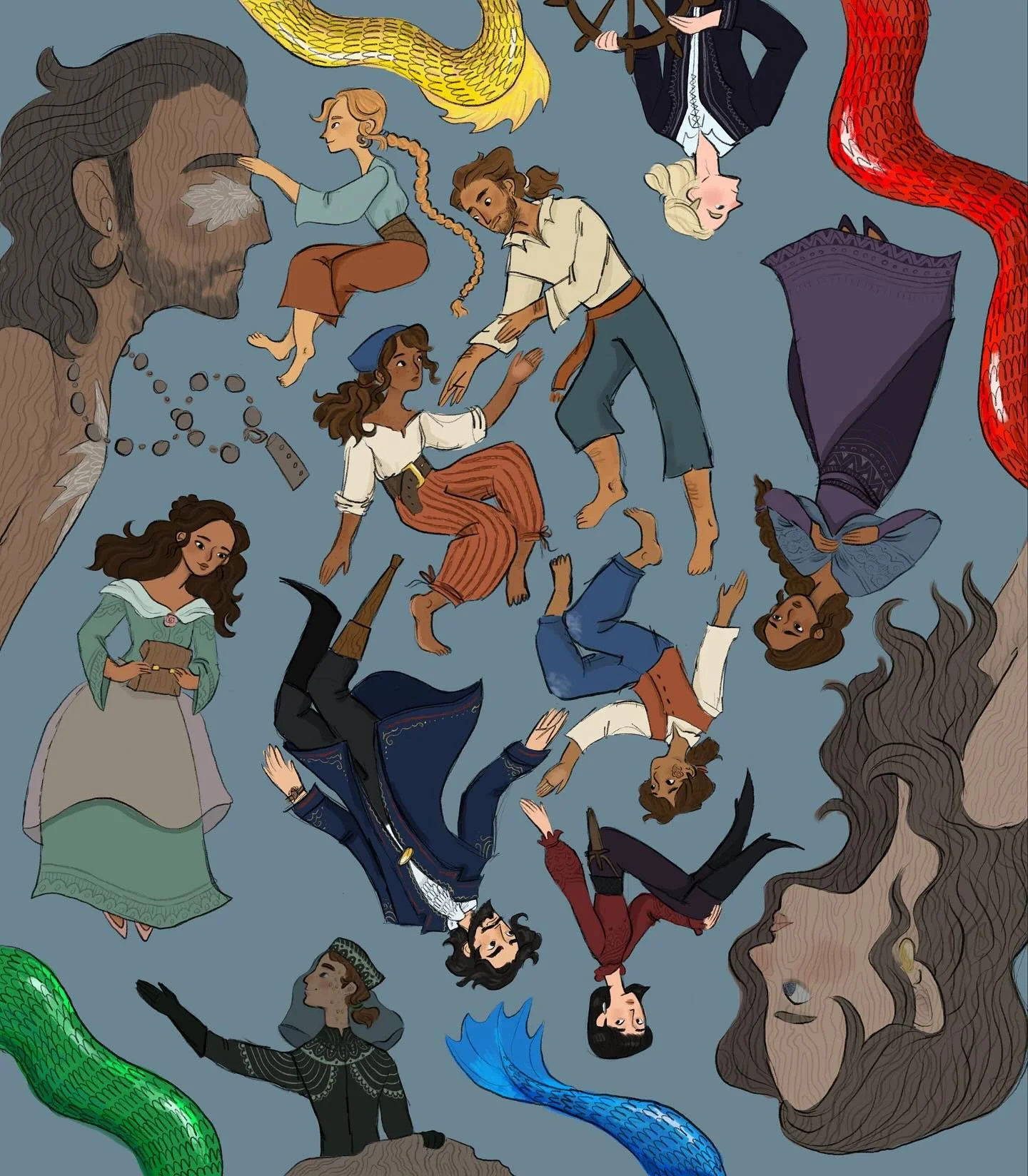 she&rsquo;s in her RotE rot era 
(Her Realm of the Elderlings brainrot era)
Anyway SPOILERS for the Liveship trilogy in particular but I made this unhinged-ly large digital piece whilst overseas bc I didn&rsquo;t have access to all my materials and a