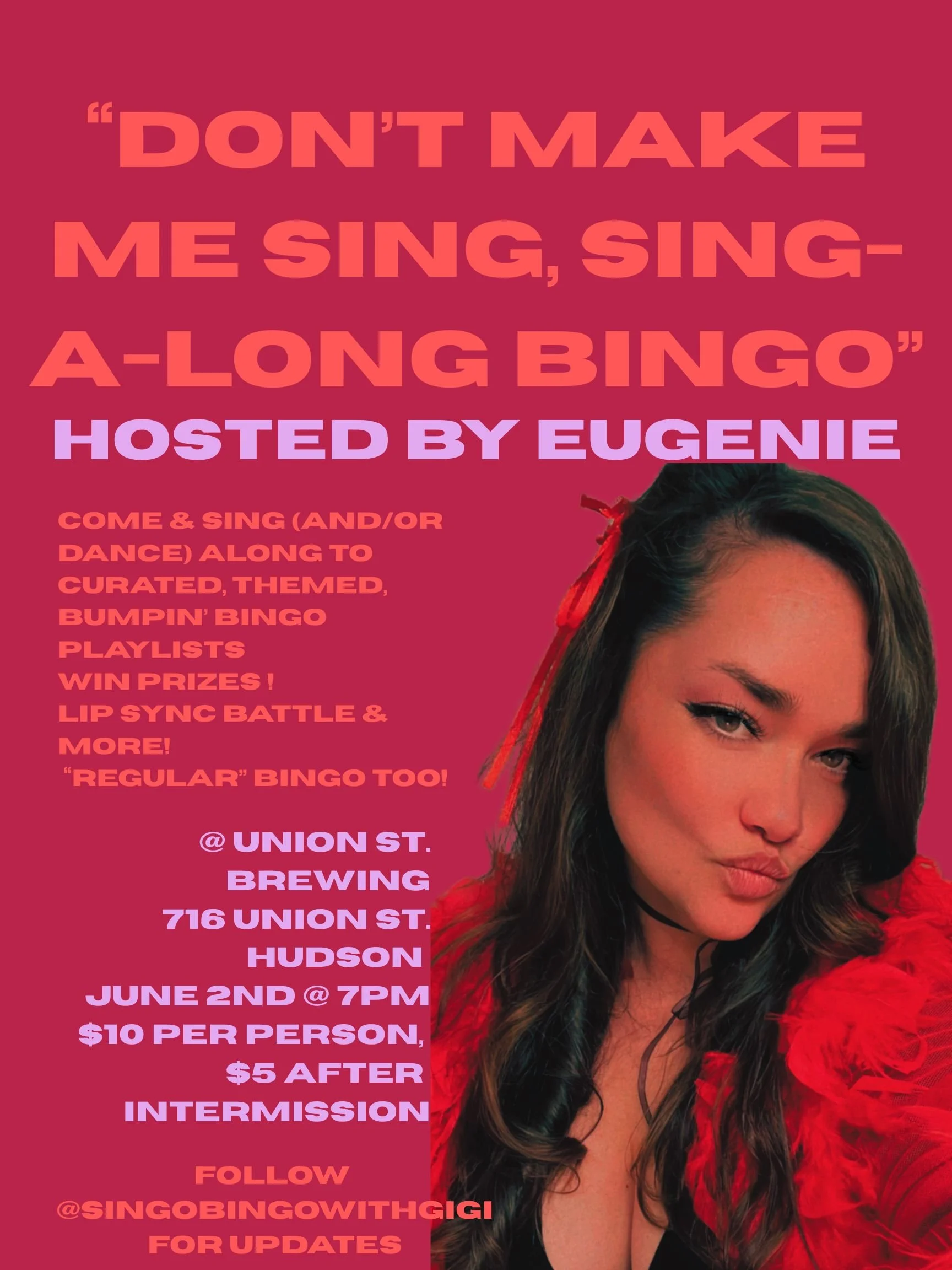 Don't Make Me Sing, Sing-Along Bingo with Eugenie-Hudson