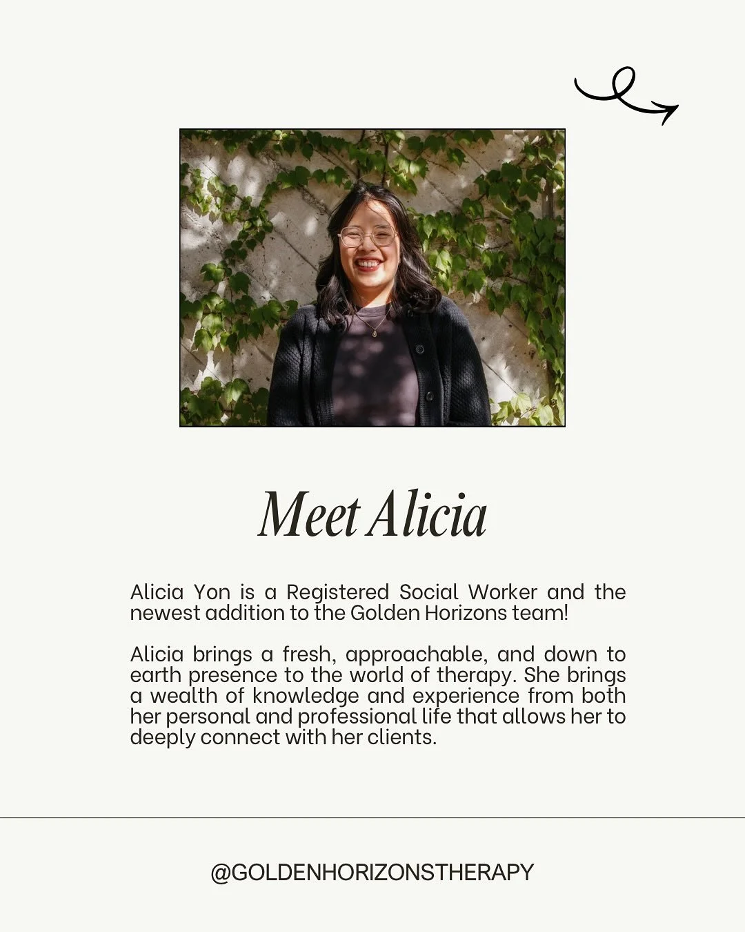 Welcoming our newest addition, ALICIA YON ✨

Alicia is a Registered Social Worker (RSW) who has experience working in community-based and student support roles where she supported Black and ethnically diverse students through stress, identity explora