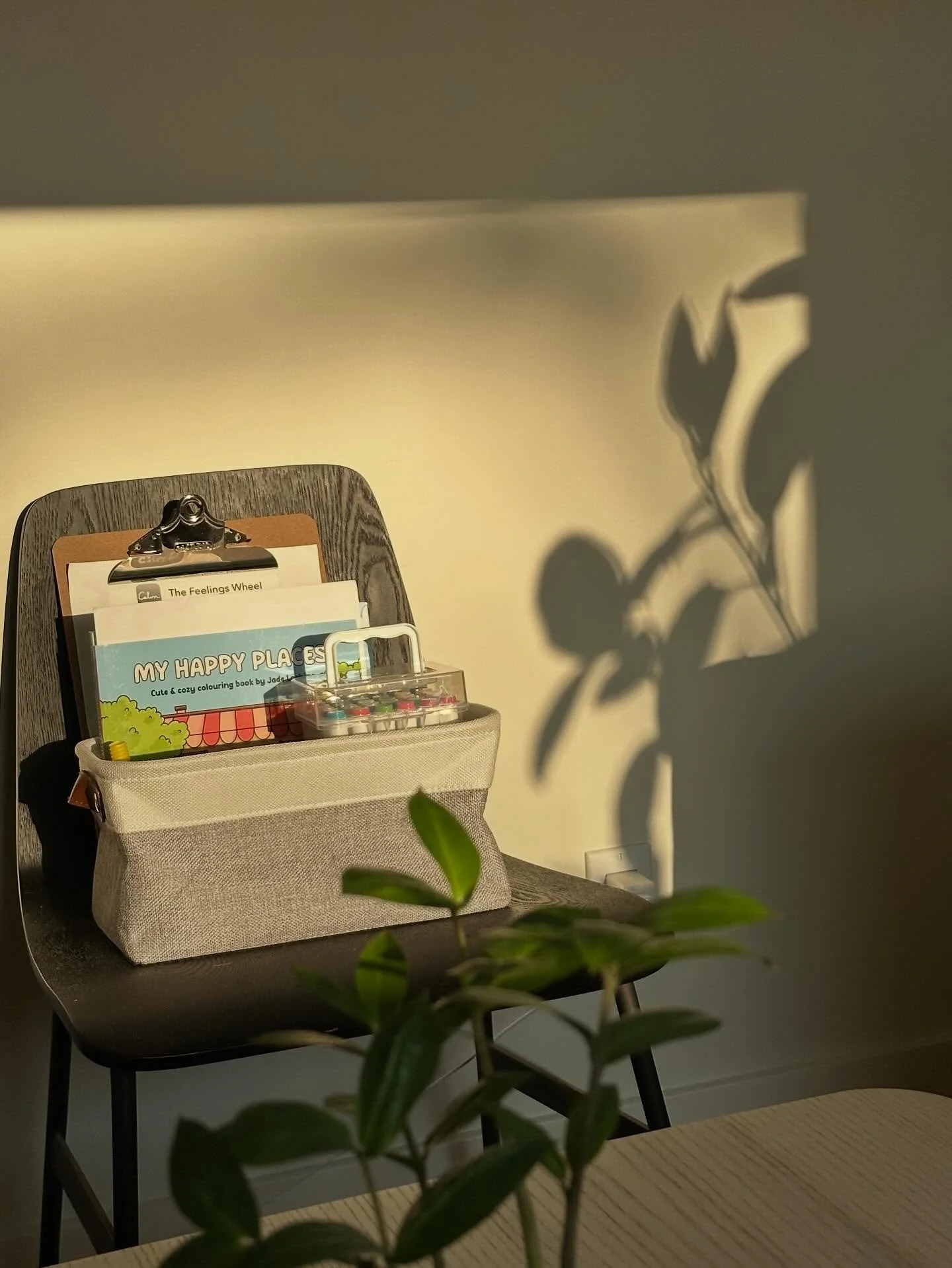 things in our space that ✨just make sense✨

🌀 a collection of different fidget / sensory tools for folks who need a lil something to help them feel connected 
🤗 pillows and blankets for grounding and containment (ever feel comfier with a pillow on 