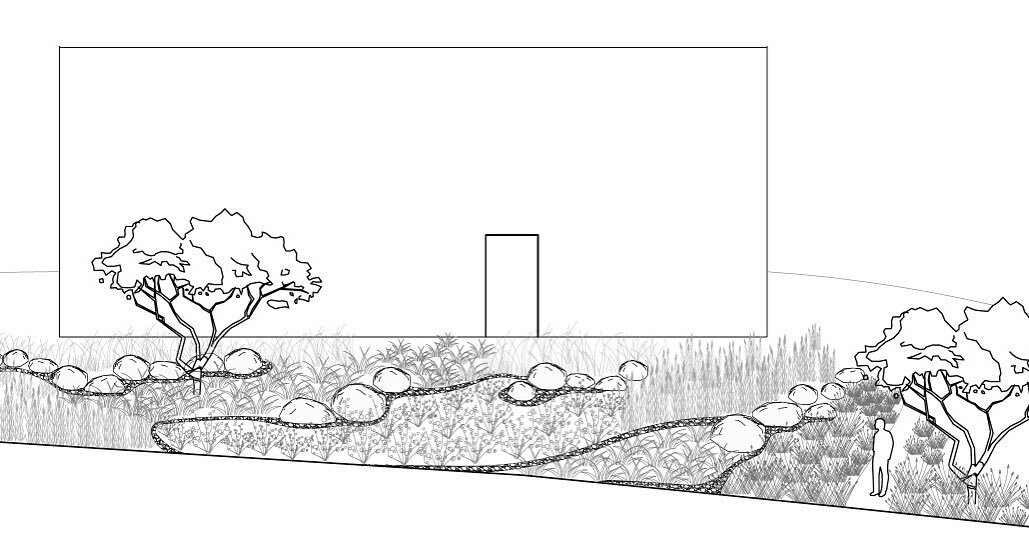 Low key elevation of Stone Garten, as shown below