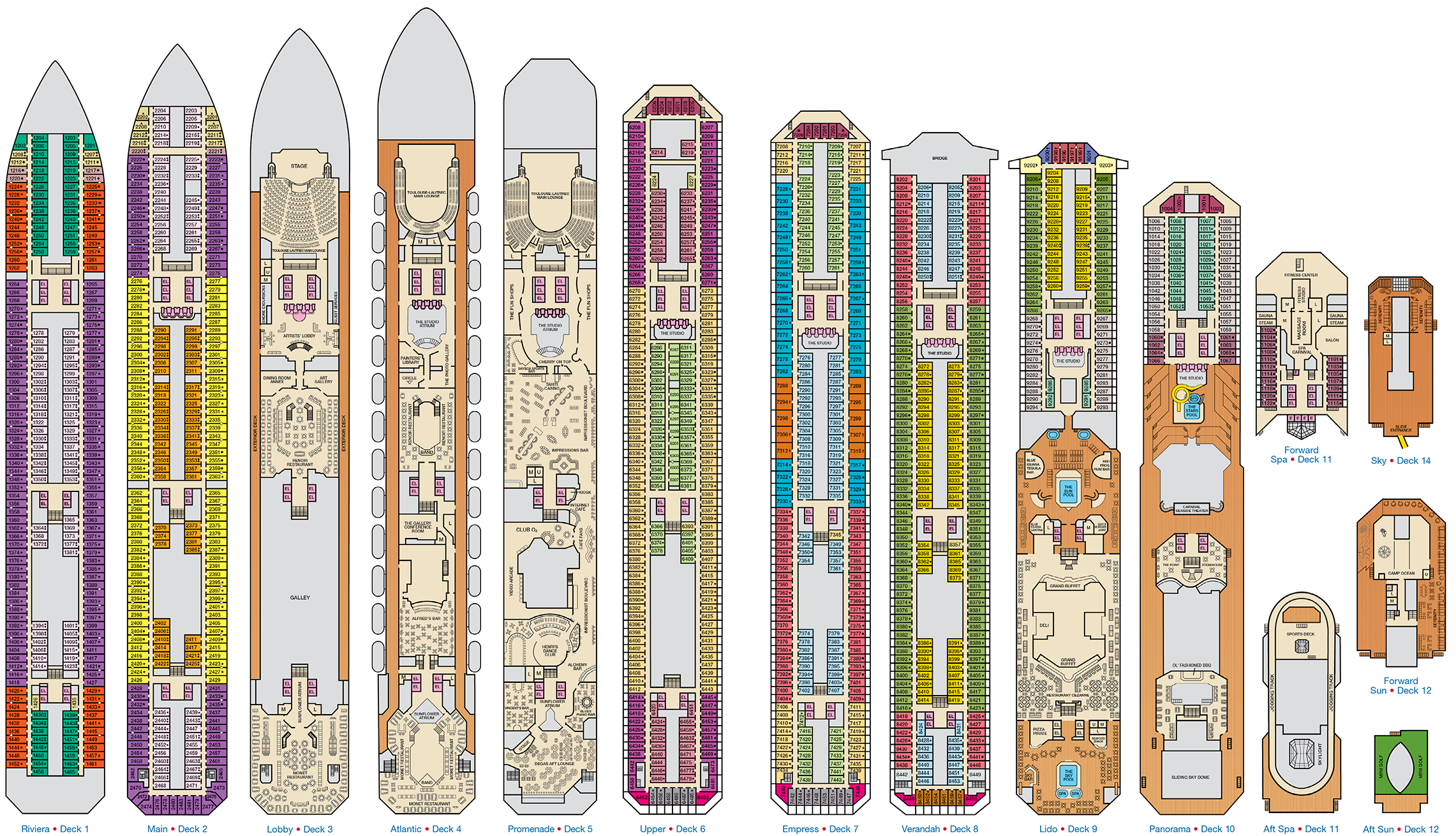 carnival conquest deck plans