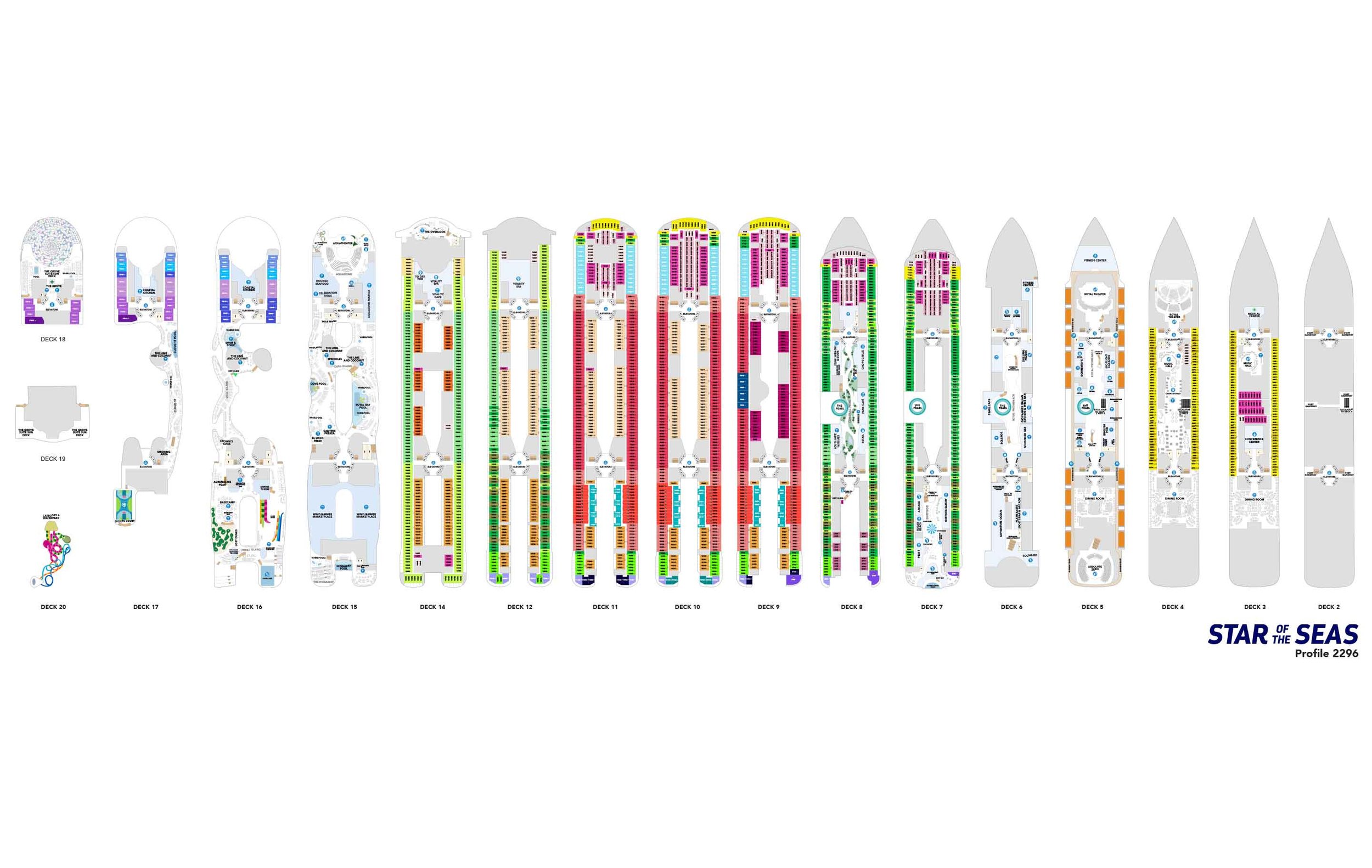Deck Plans for Royal Caribbean's Star of the Seas
