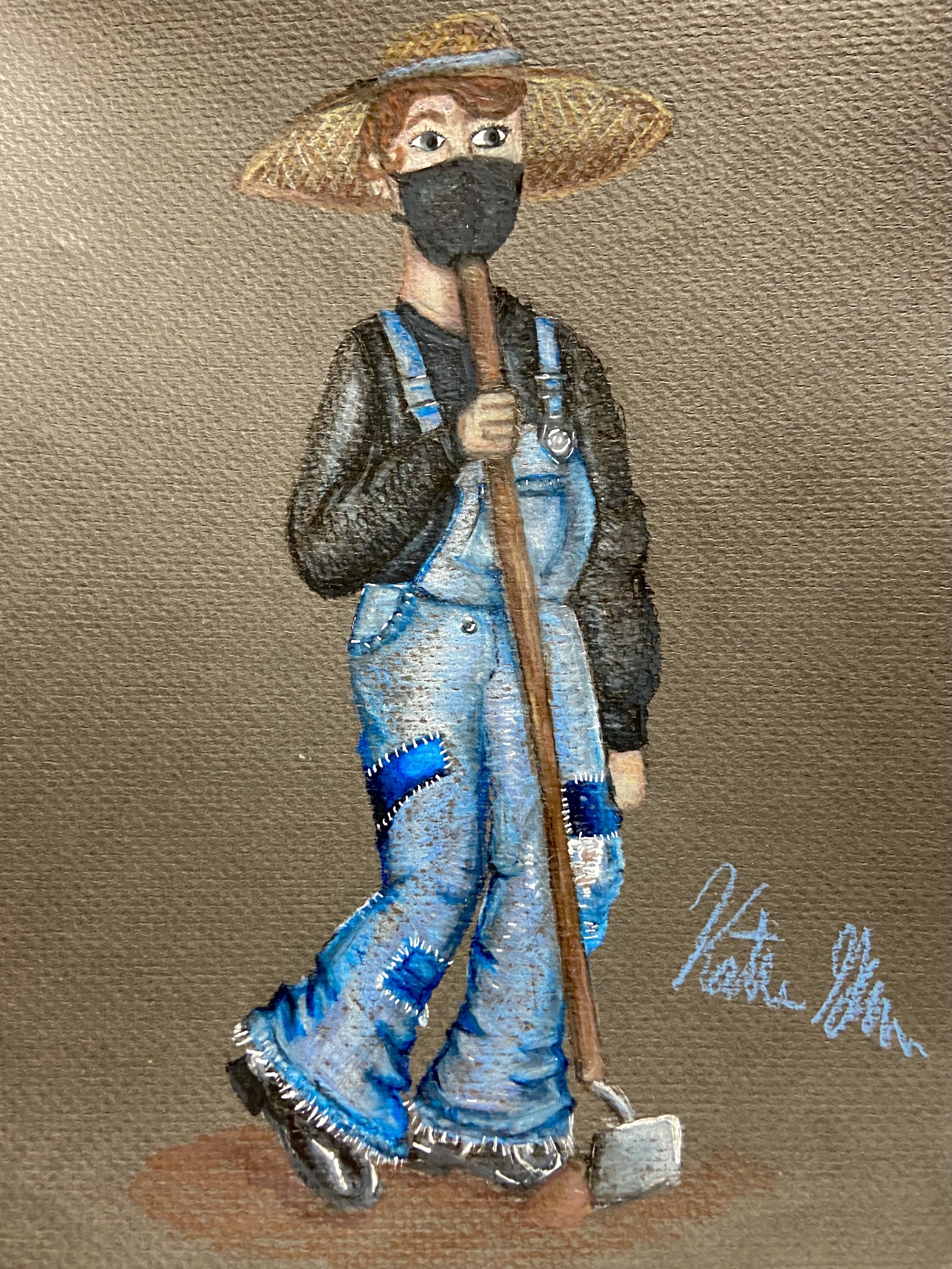 Bryce- Colored pencil on grey paper
