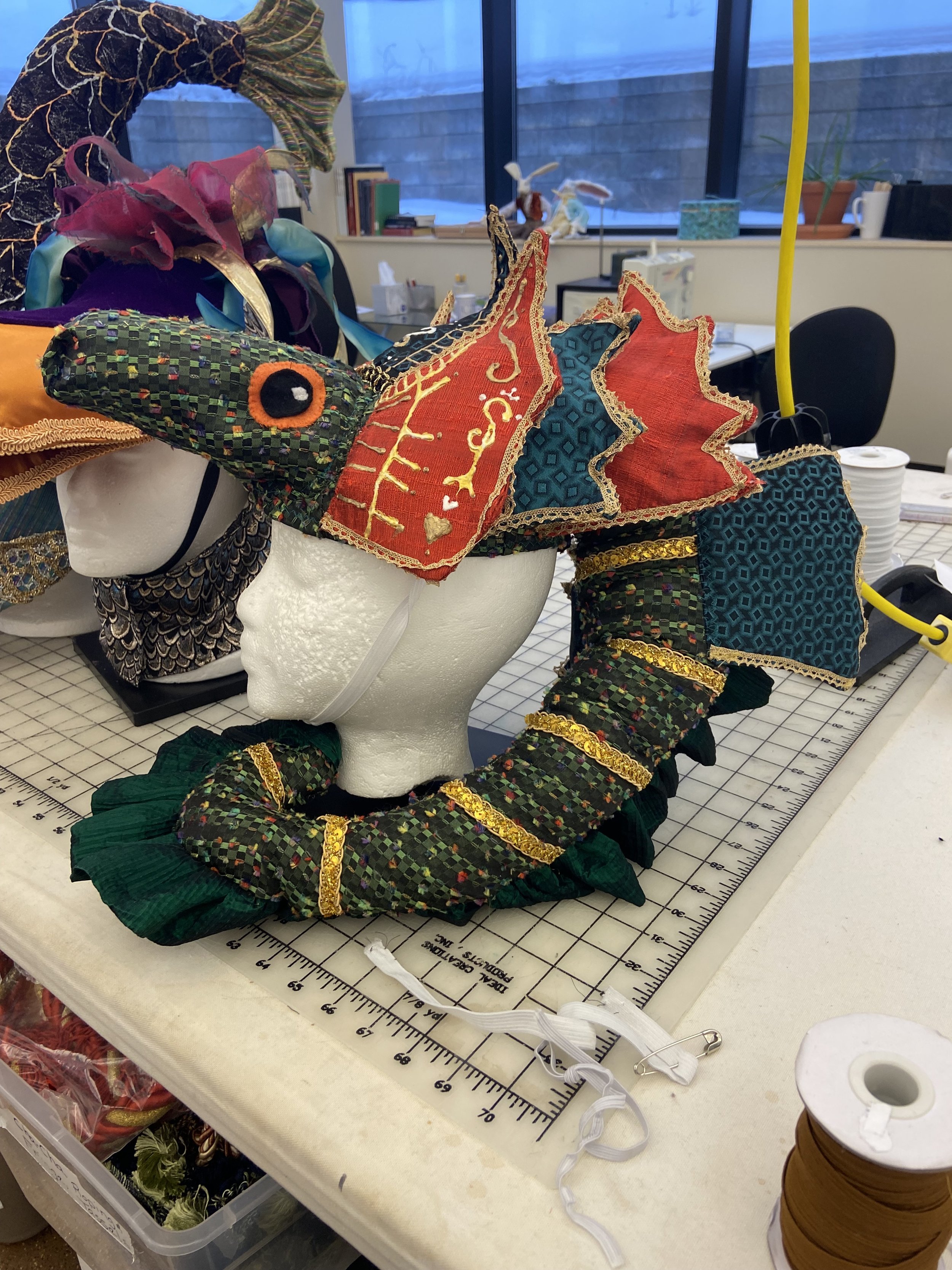 Side view Seahorse headdress
