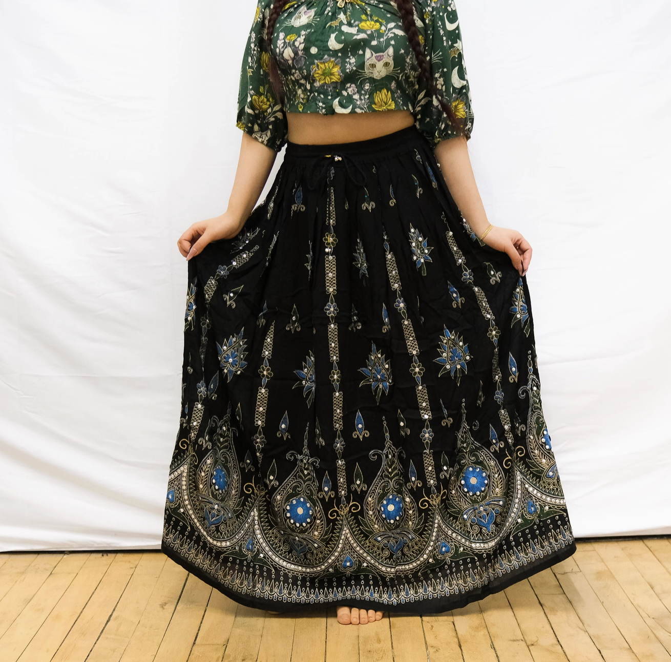 Embroidered Maxi Skirt