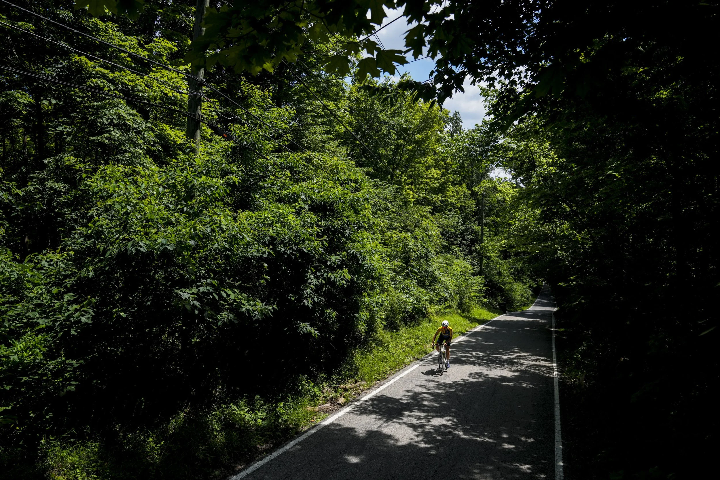Stephanie Lawrence rides during a training session around Indianapolis, Ind., and surrounding towns on  Wednesday, July 2, 2025. Lawrence said the feelings she gets from cycling is indescribable. “There’s nothing like going fast,” she said. “You beco