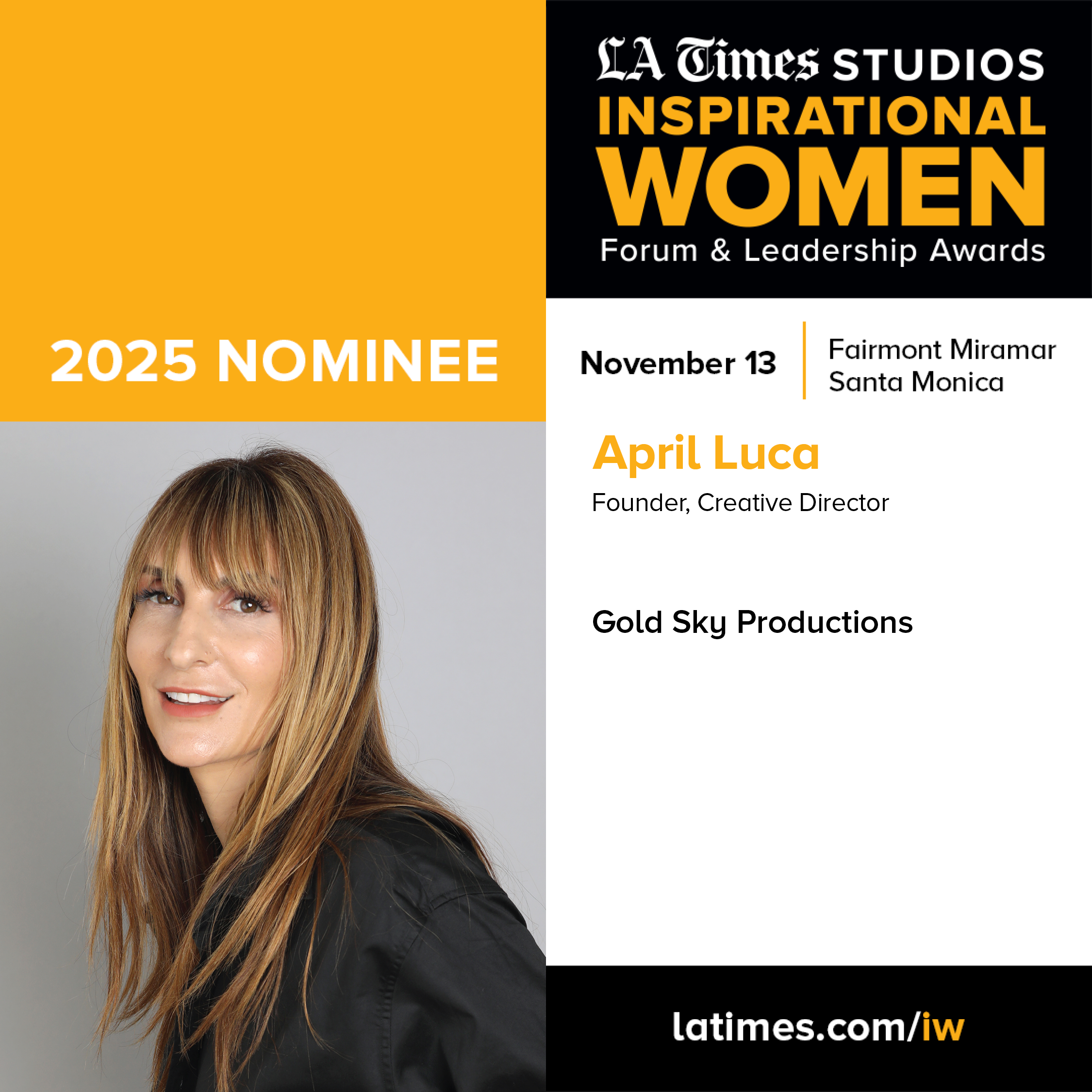 LA TIMES: LA Times Studios Inspirational Women Nominee