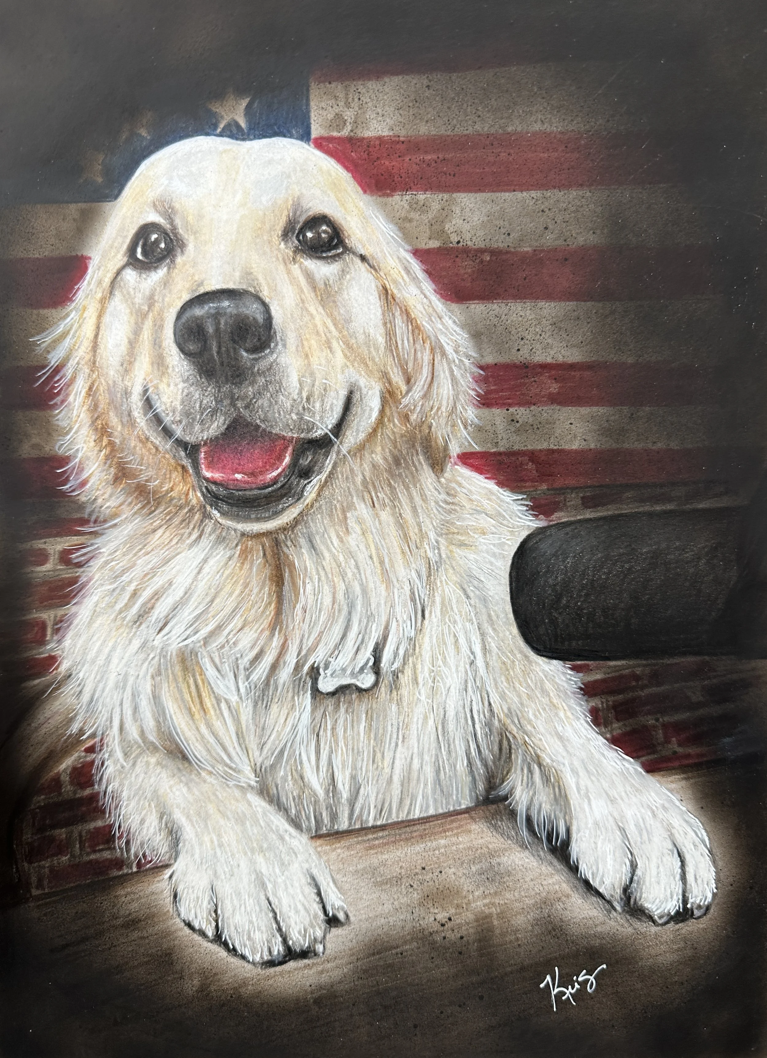 Golden retriever pet portrait