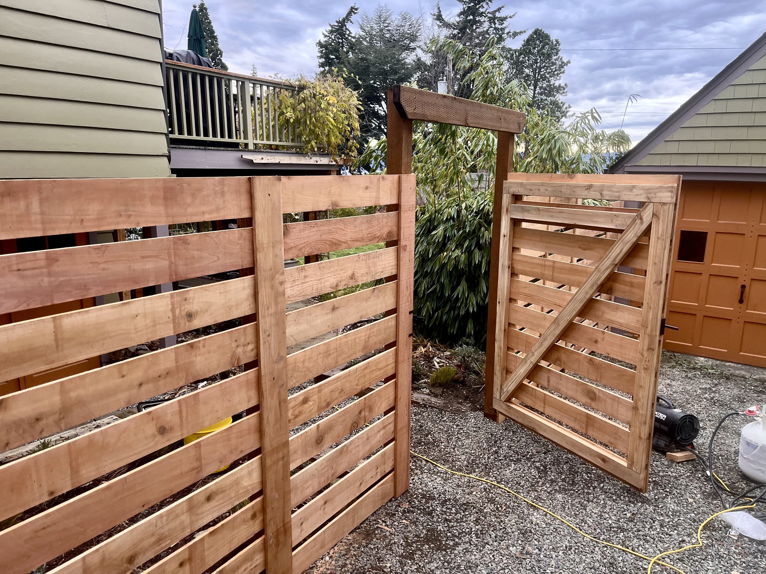 Bellingham modern cedar fence horizontal