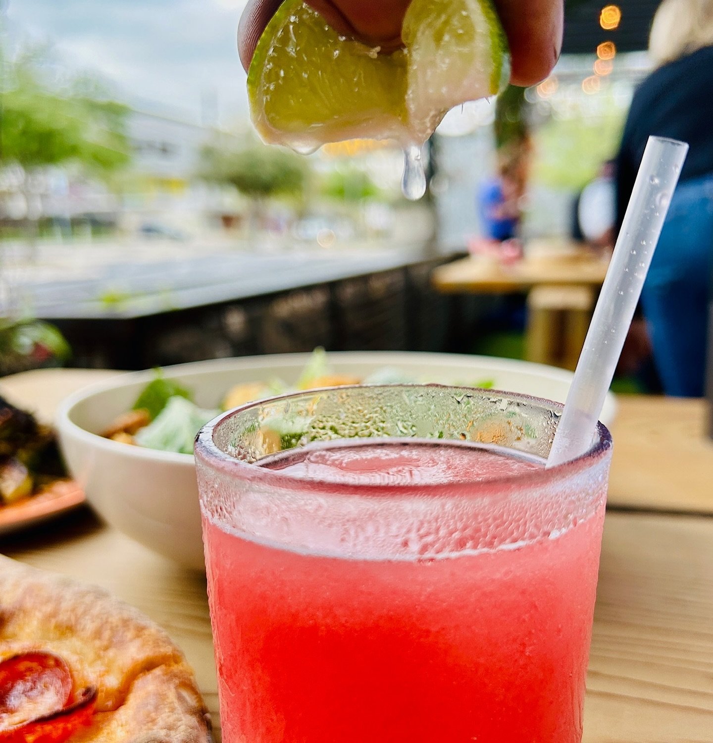 Unquestionably a &lsquo;lounge with a cocktail on the patio&rsquo; kind of day&mdash;patio time is the best time! #sunsoutfunsout #lovesupremepizza #austintexas #patioweather
