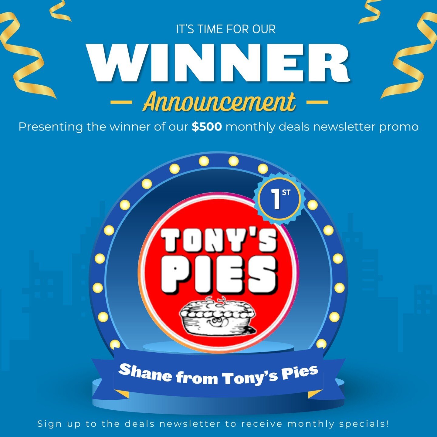 A big congratulations to Shane from @tonyspies on winning $500 in our monthly deals newsletter promo! 

Unfortunately the promo has ended, but the good news is you can still sign up to receive monthly specials on your fats and oils ↪ link in bio

#mo