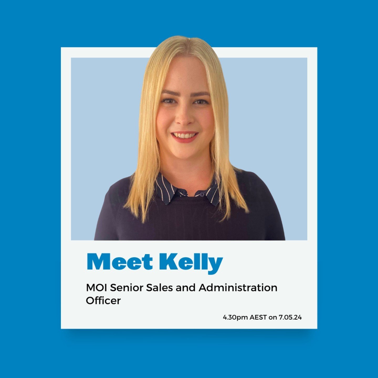 Meet our team! This is the wonderful Kelly and she takes care of order processing and pricing. When she's not in the MOI office, she loves to spoil her two cocker spaniels and enjoys brunch and a good book. Thank you for bringing such positive energy
