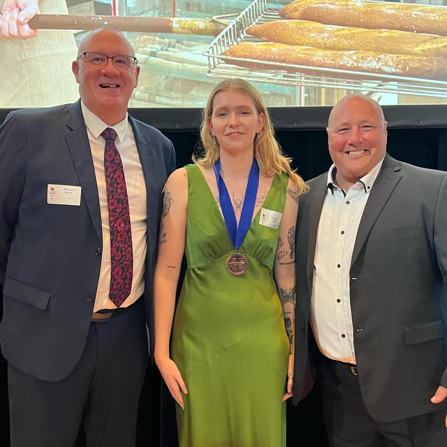 A huge congratulations goes to Imogen for taking out the most prestigious baking award @lajudgeaward last night 👏🏻👏🏻👏🏻. Stewart and Andrew from the MOI team representing and looking dapper! 

#moi #moiinternational #moiaustralia #bakeryfats #ba