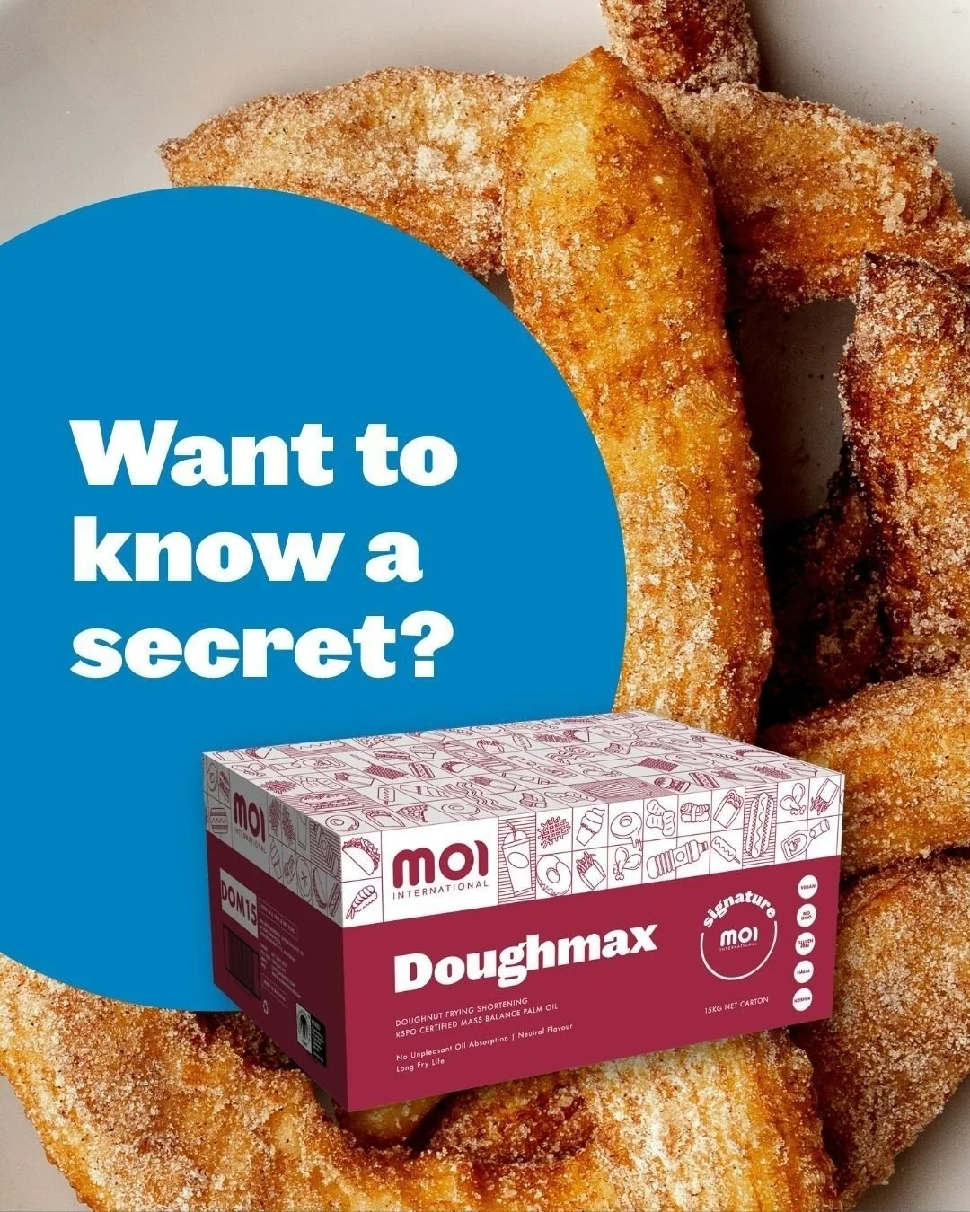 Engineered for consistency, flavour and texture. Doughmax Doughnut Frying Shortening is the answer to a perfectly crispy, golden doughnut every time.

Order yours today!

#moi #moiaustralia #packaging #margarine #bakeryingredients #bakerymargarines #
