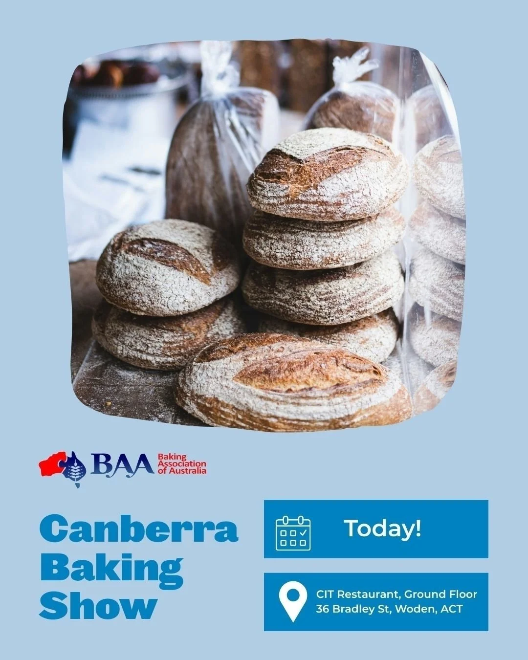 It&rsquo;s show day! 🎉 

The @baking.australia Canberra Baking Show is happening now at CIT Restuarant, Ground Floor, 36 Bradley St, Woden

We're looking forward to a day of tasty treats, top-notch baking, and a celebration of local talent. Good luc