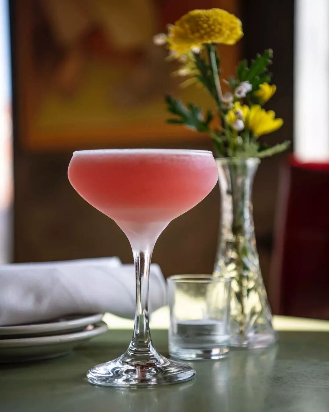 Try our Garden Cosmo for a light &amp; refreshing way to kick off your week with us tonight at Frazer's! Offering dine-in and carryout from 5-10pm.
.
MAKE YOUR RESERVATION AT:  https://www.opentable.com/frazers-restaurant-and-lounge
.
#frazersgoodeat