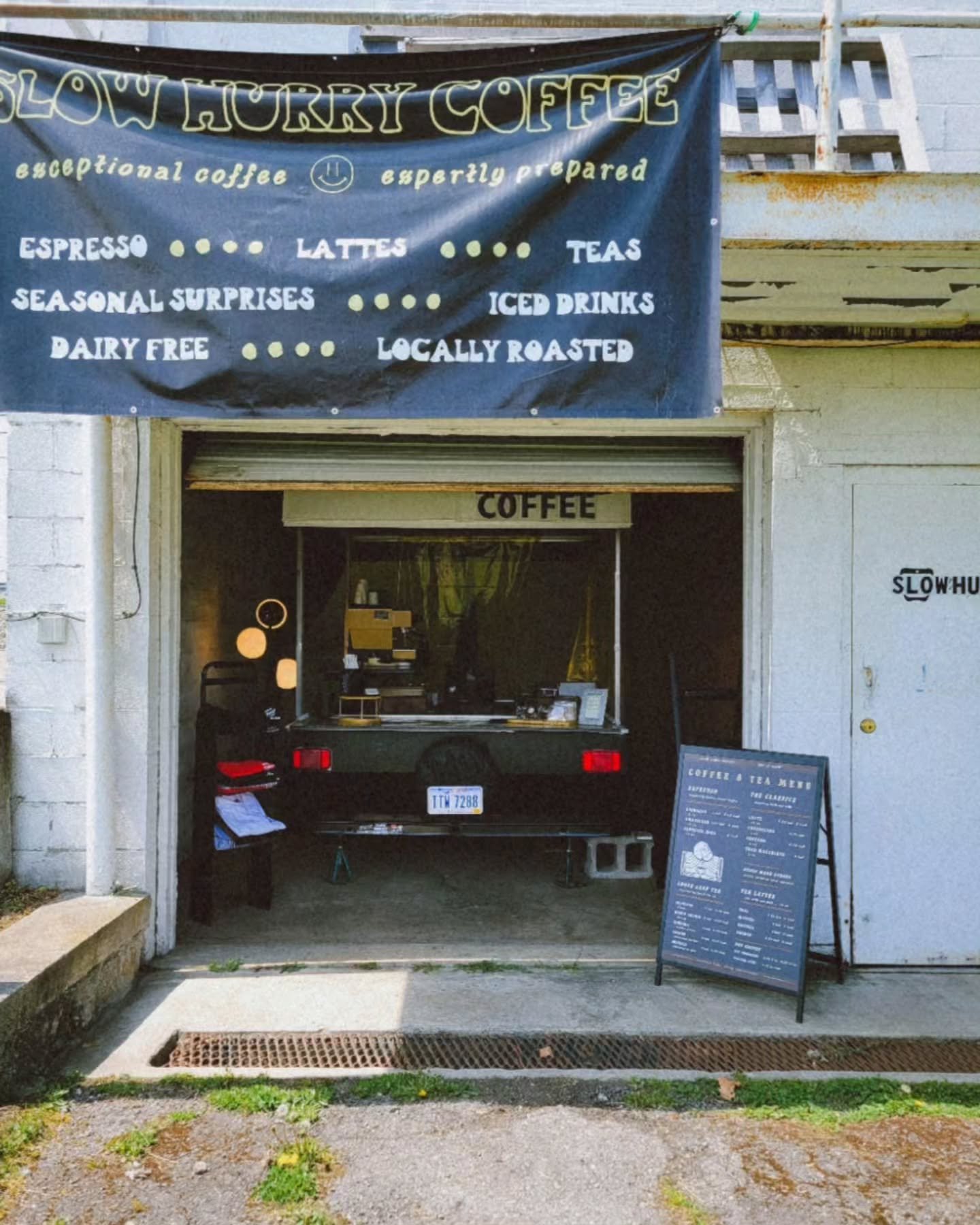Door is open, coffee is ready. Friday hours are 7-1. Come hang. Behind 10th Planet.