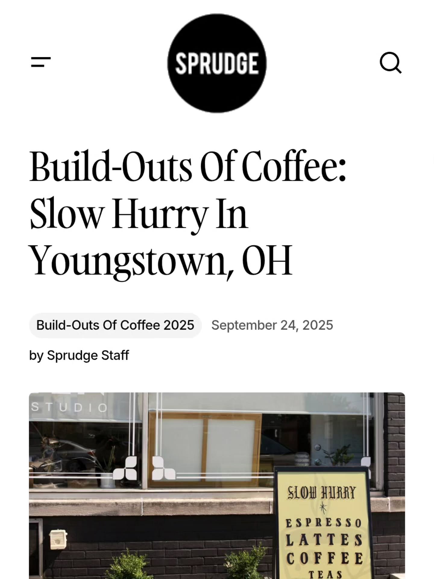 ICYMI - this is pretty neat. I have admired the Build Outs of Coffee column at Sprudge for many years now. To be featured for the 2025 build outs as a tiny coffee shop in a tiny city makes me very happy and proud. 

There are so many epic build outs 