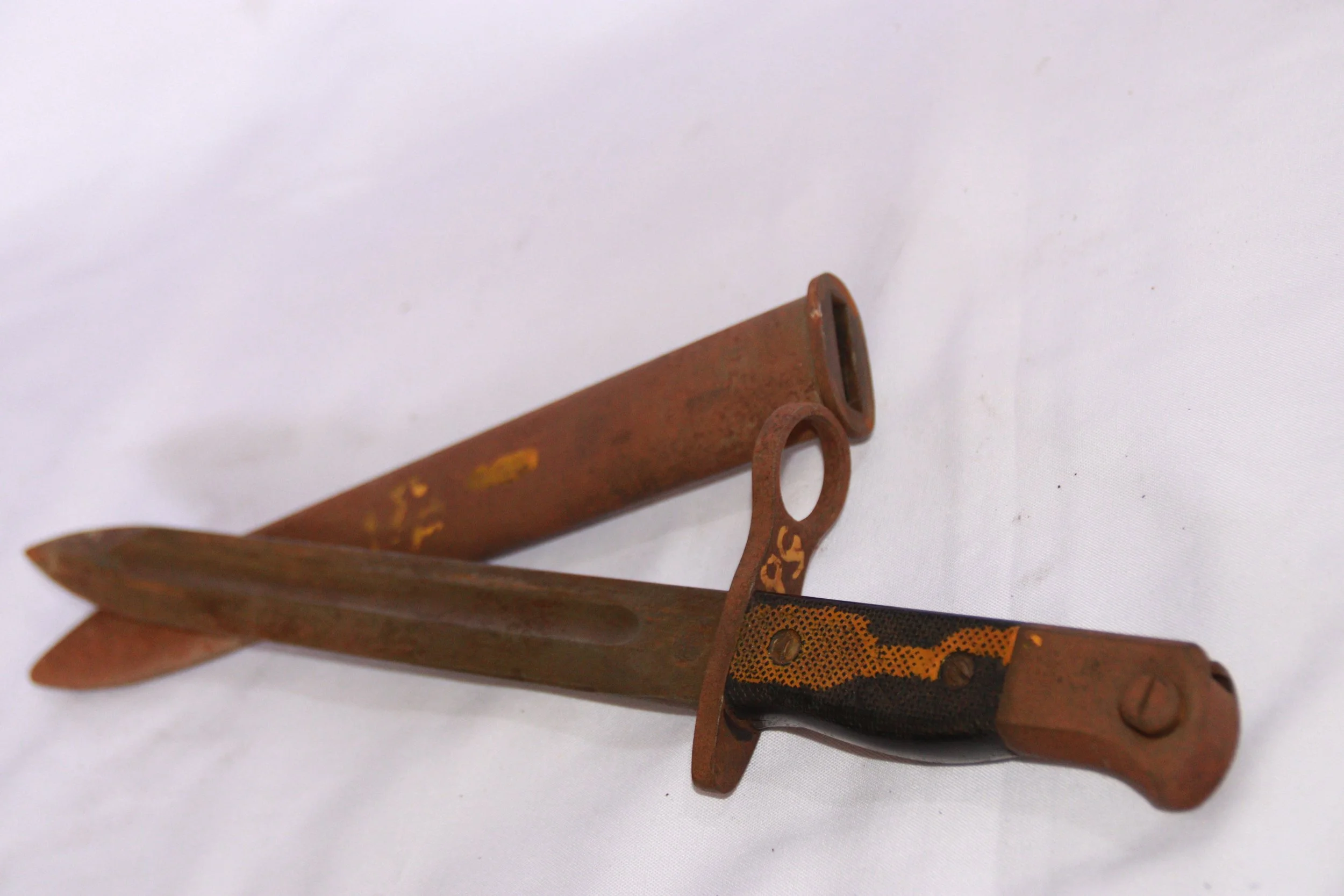 archive number: r-5-006
object reference: 
Bayonet (Mannlicher - presumed)
origin: Austria (presumed)
date: -
notes: This bayonet originates from around WWII, and may have seen active service in Banda during the Japanese invasion or subsequent war fo