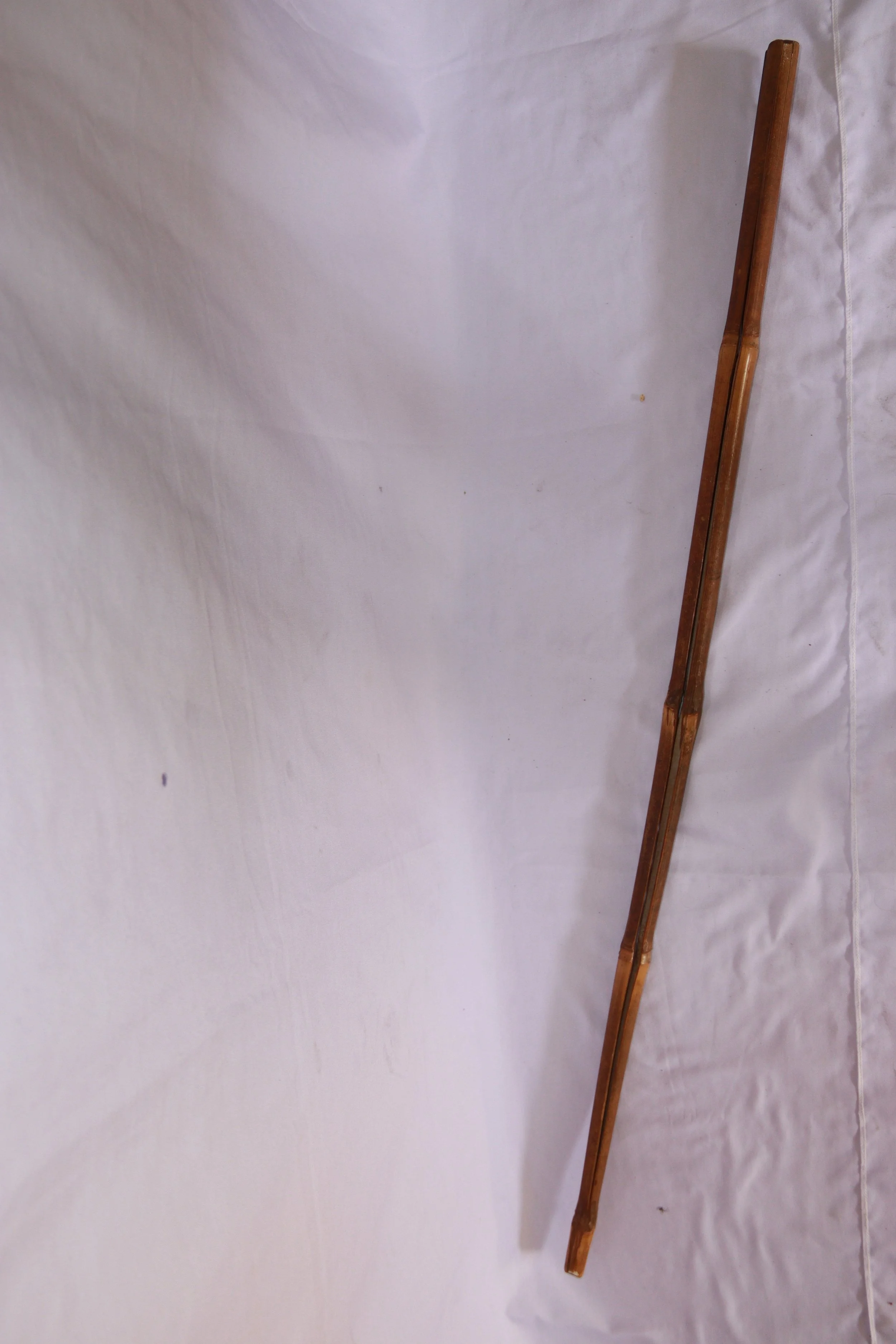 archive number: r-2-004
object reference: Kattong
origin: Banda 
date: - 
notes: A split length of bamboo serving as clamps for fallen walnuts and nutmeg, so that people don't have to bend over and collect it. To this day, anyone can take fallen frui