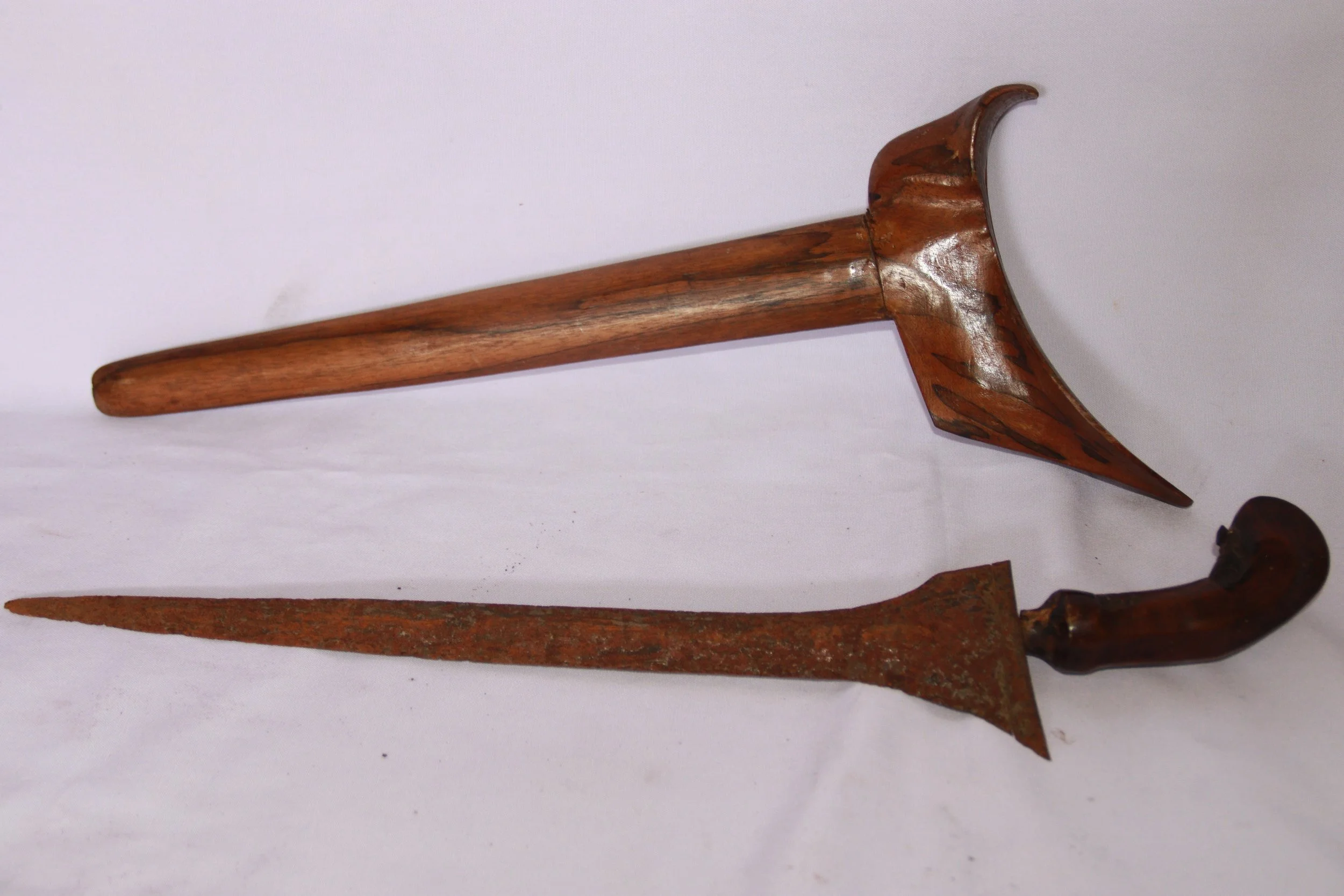 archive number: r-2-015
object reference: 
Keris Blade & Sheath
origin: -
date: -
notes: This artefact was likely brought to Banda by migrants during the colonial era, but they represent the type of craftsmanship that was often exchanged for spices b