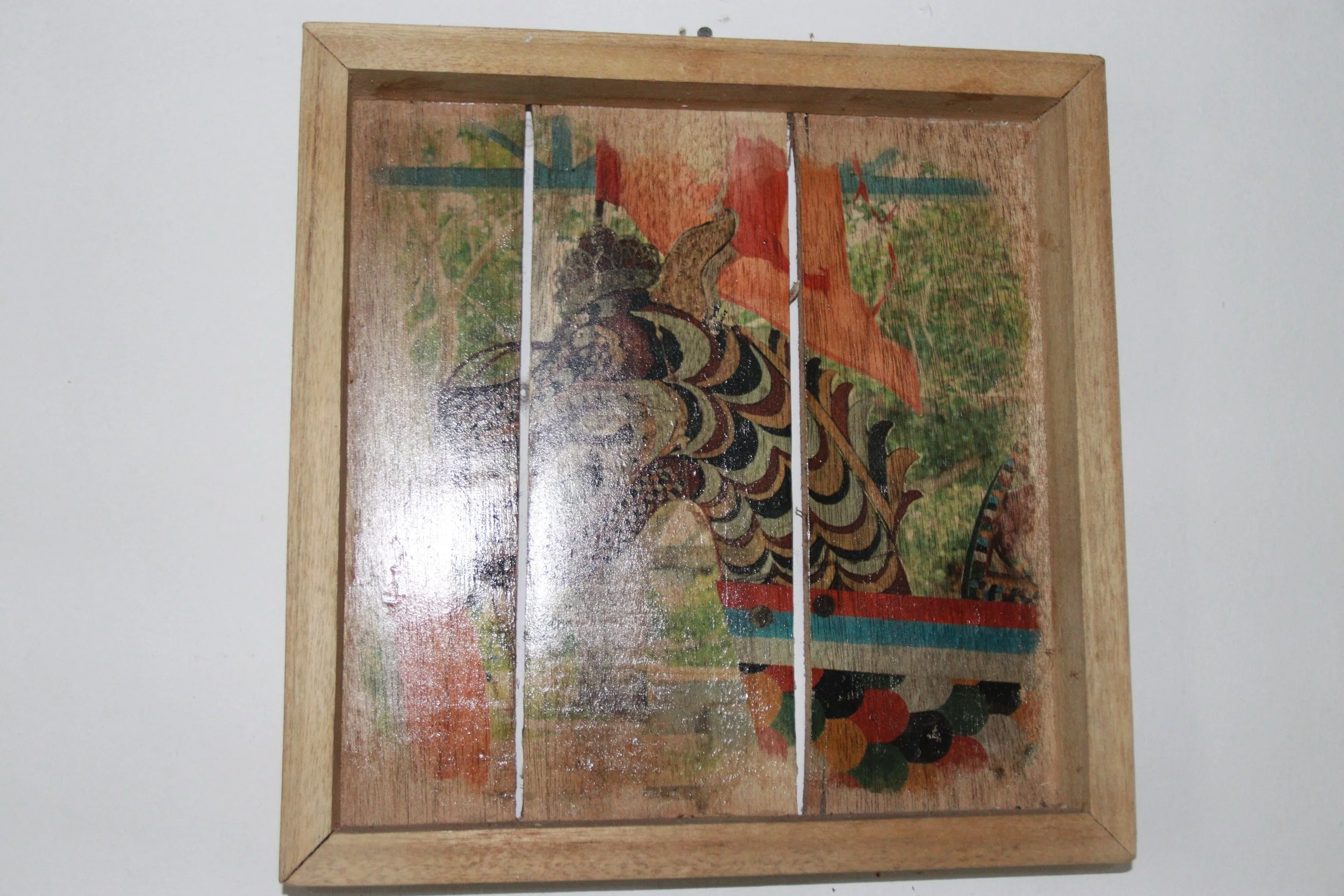 archive number: r-6-013
object reference: 
Belang Motif Photo on Wood
origin: Banda
date: -
notes: Belang are customary rowing boats used for centuries in Banda for a range of purposes, including naval warfare, ritual, racing and cultural events. The