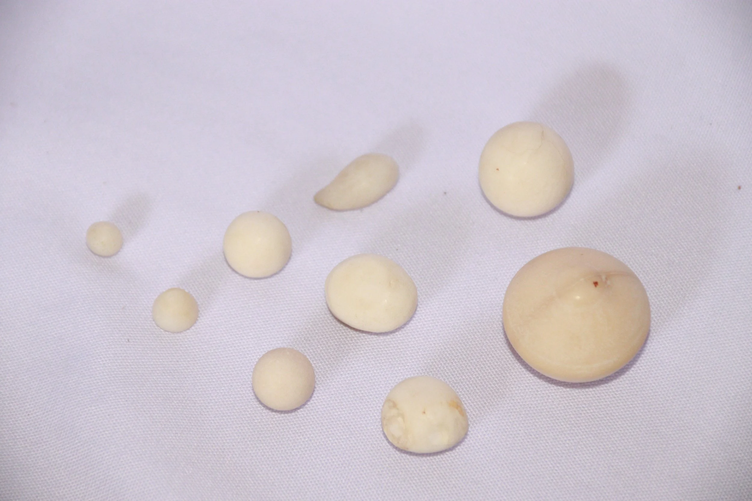 archive number: r-1-007
object reference: 
Ornaments
origin: Banda
date: -
notes: Ornamental Bandanese decorative beads made from unconfirmed material