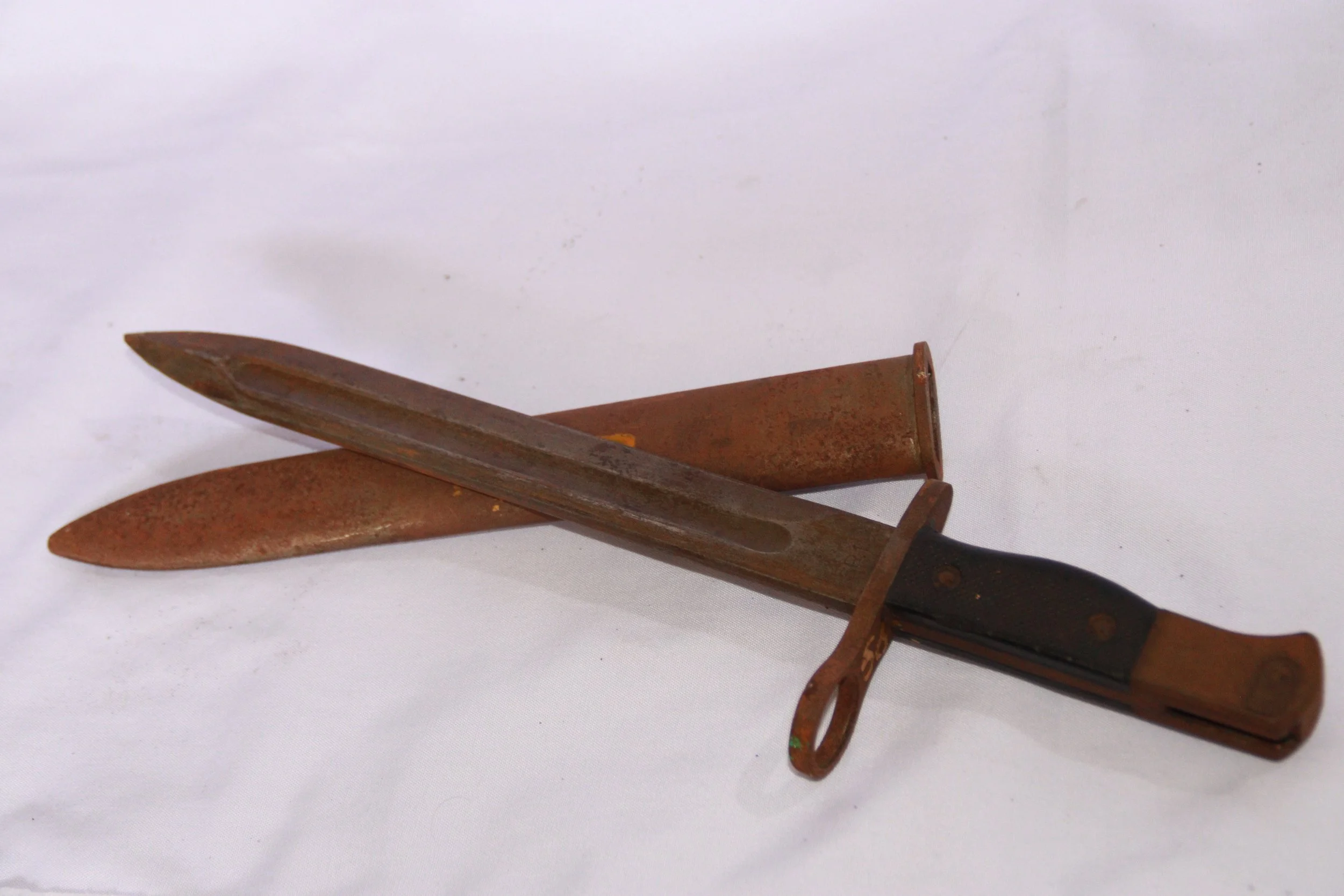 archive number: r-5-006
object reference: 
Bayonet (Mannlicher - presumed)
origin: Austria (presumed)
date: -
notes: This bayonet originates from around WWII, and may have seen active service in Banda during the Japanese invasion or subsequent war fo