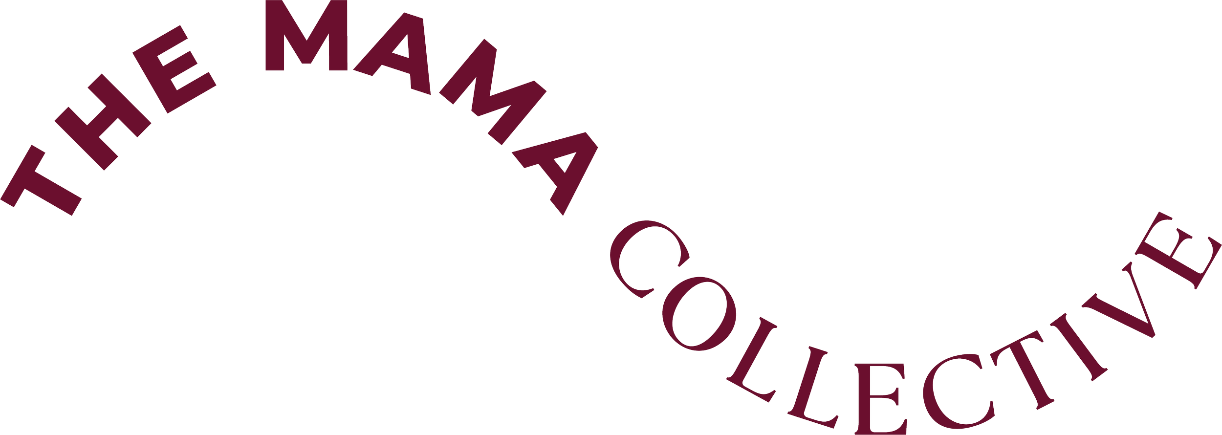 Curved text that reads 'THE MAIN COLLECTION' in maroon color.