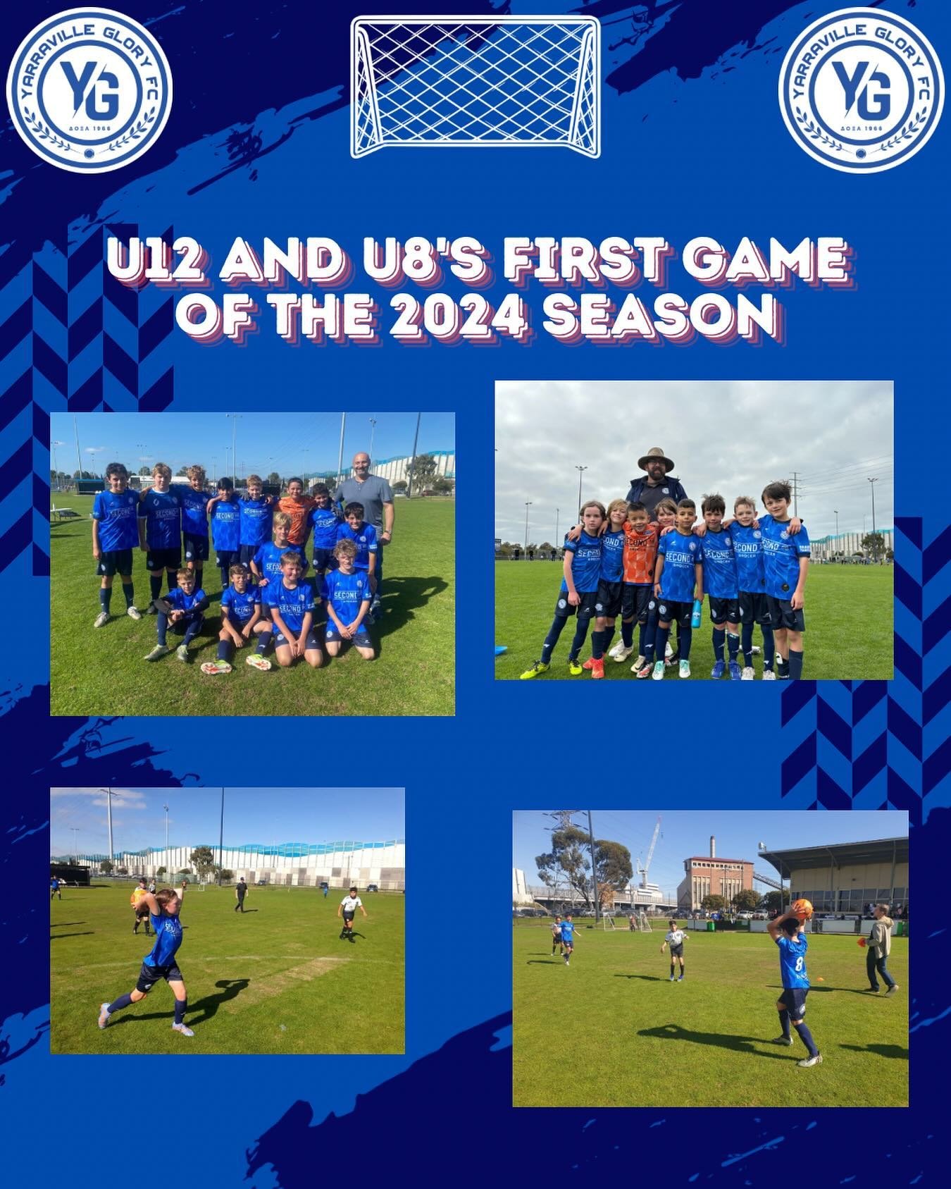 A couple of photos from our juniors playing the first games of 2024 season.  Great to see the teams out on the park enjoying themselves. #doxa #glory #ygfc