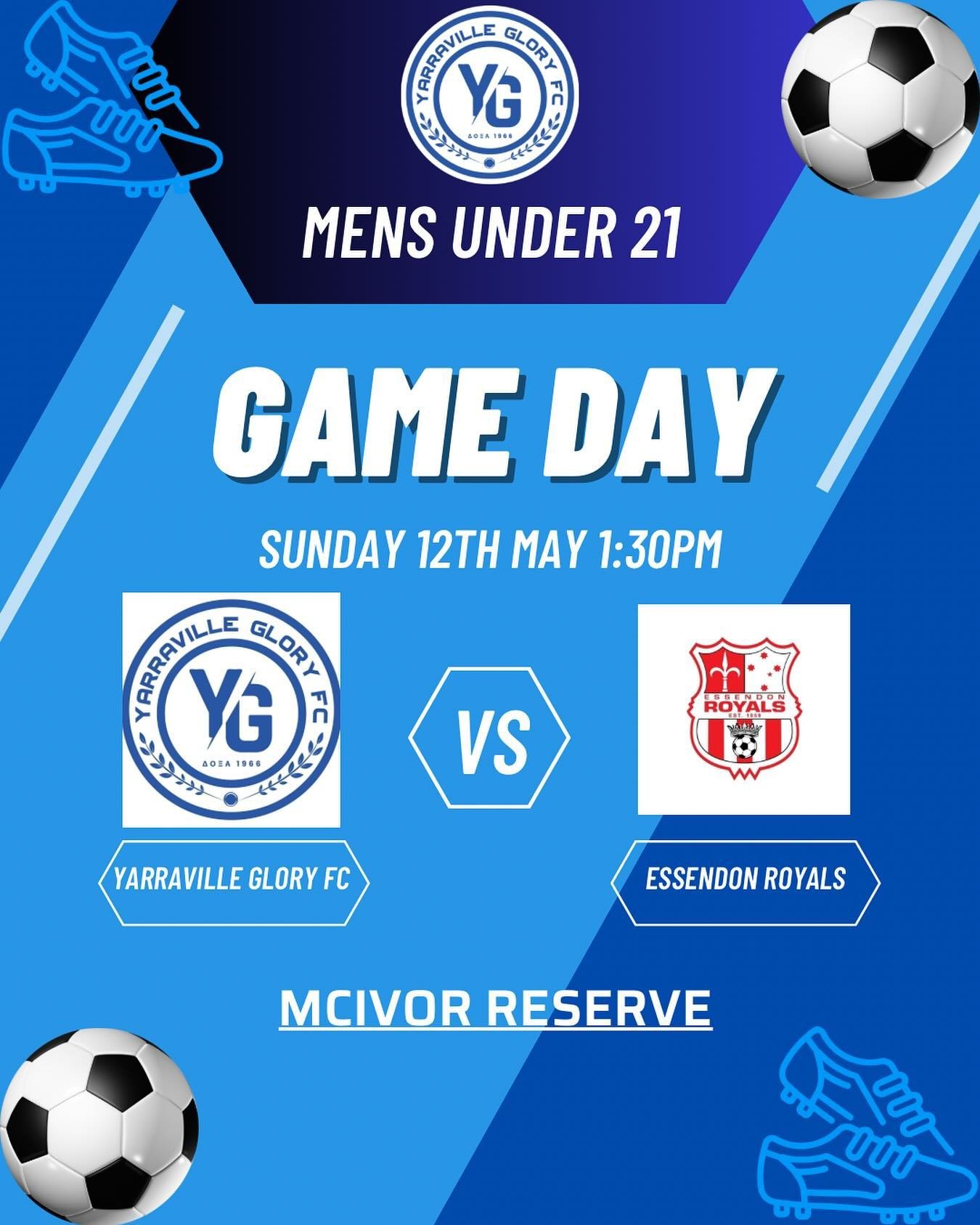 Our U21&rsquo;s continue their season tomorrow at home vs Essendon Royals.  Get down to McIvor Reserve and support the boys #doxa #ygfc #glory