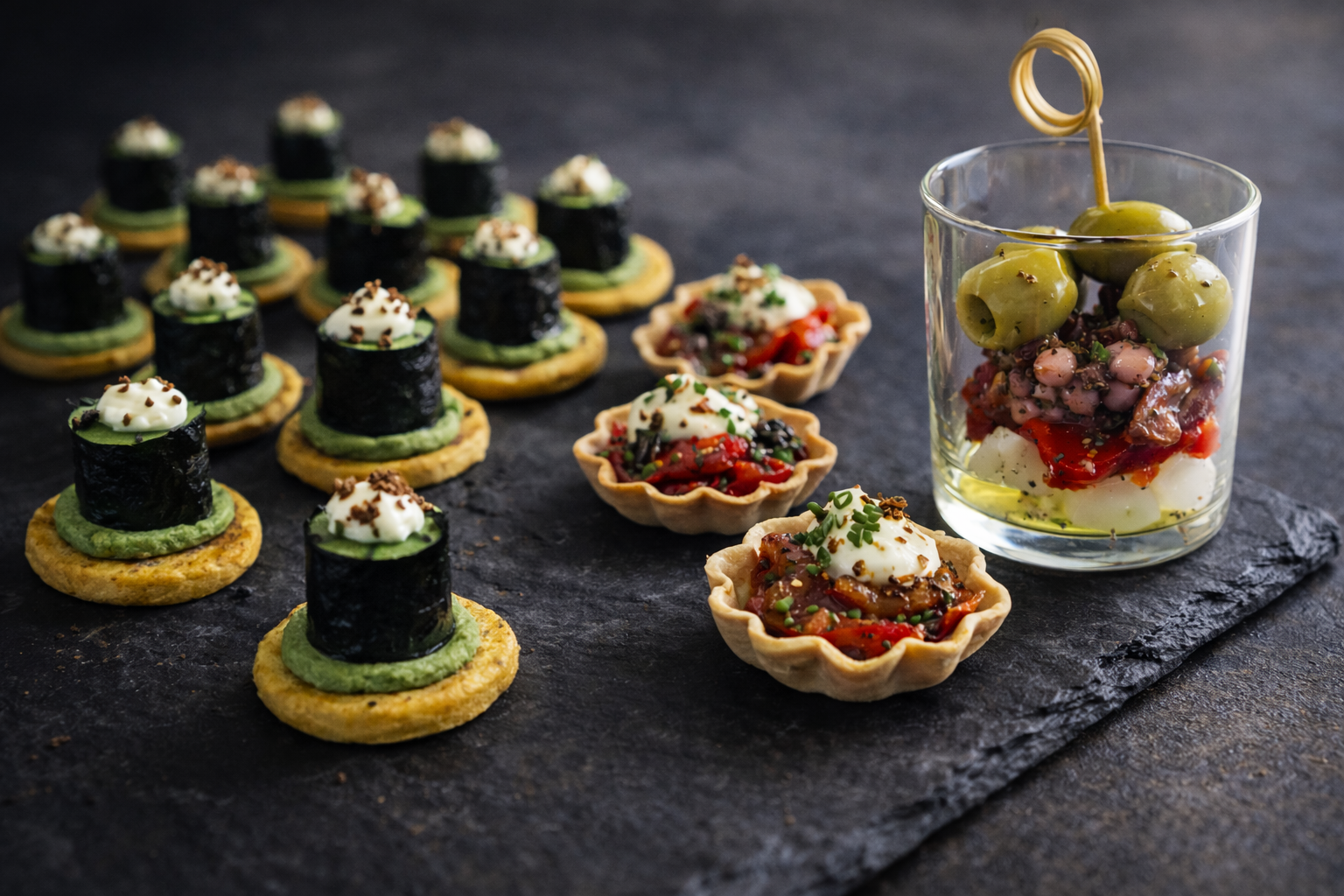 Luxury handcrafted canapé selection prepared by a private chef in Mallorca