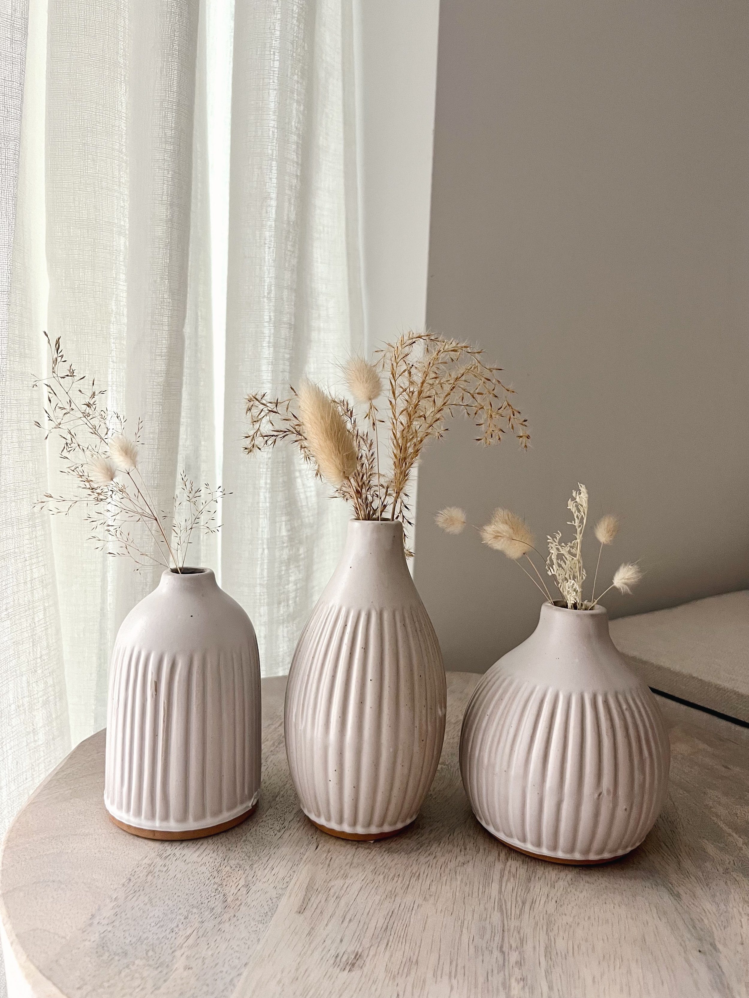 Ceramic Bud Vases Set Of 3 — Sewn