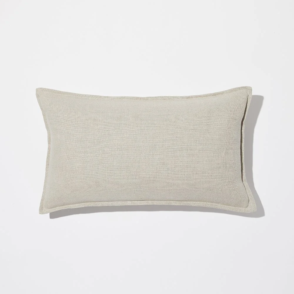 Daisy Natural Linen Rectangular Cushion — Sewn
