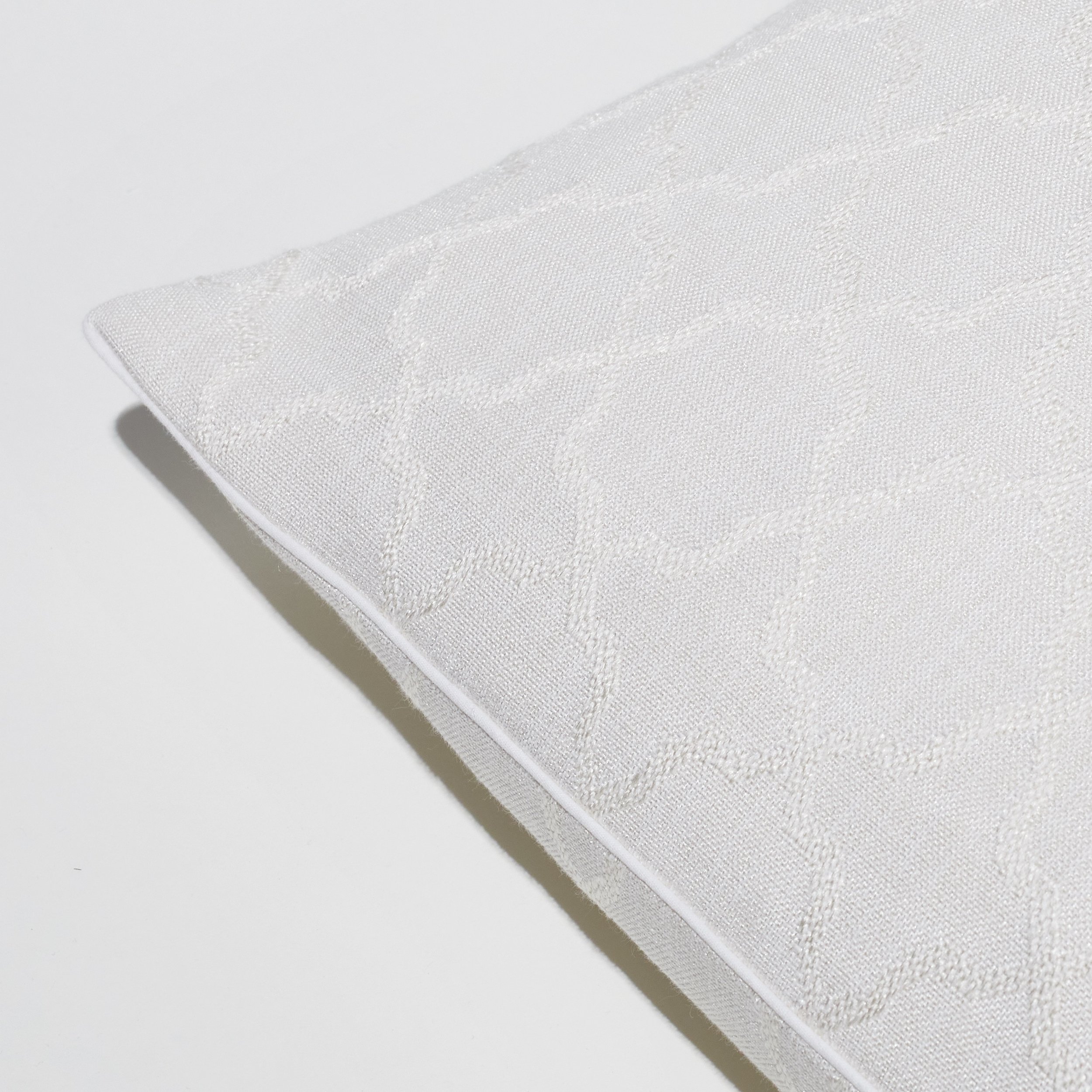Lydia - Jacquard Woven Cushion with White Piping — Sewn