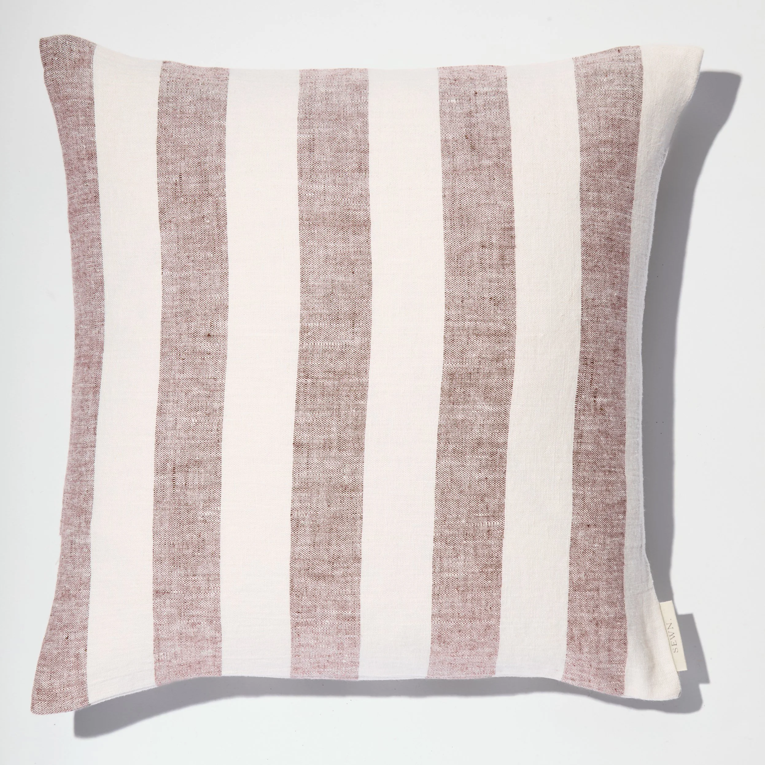 Valentina - Brown Striped Linen Cushion