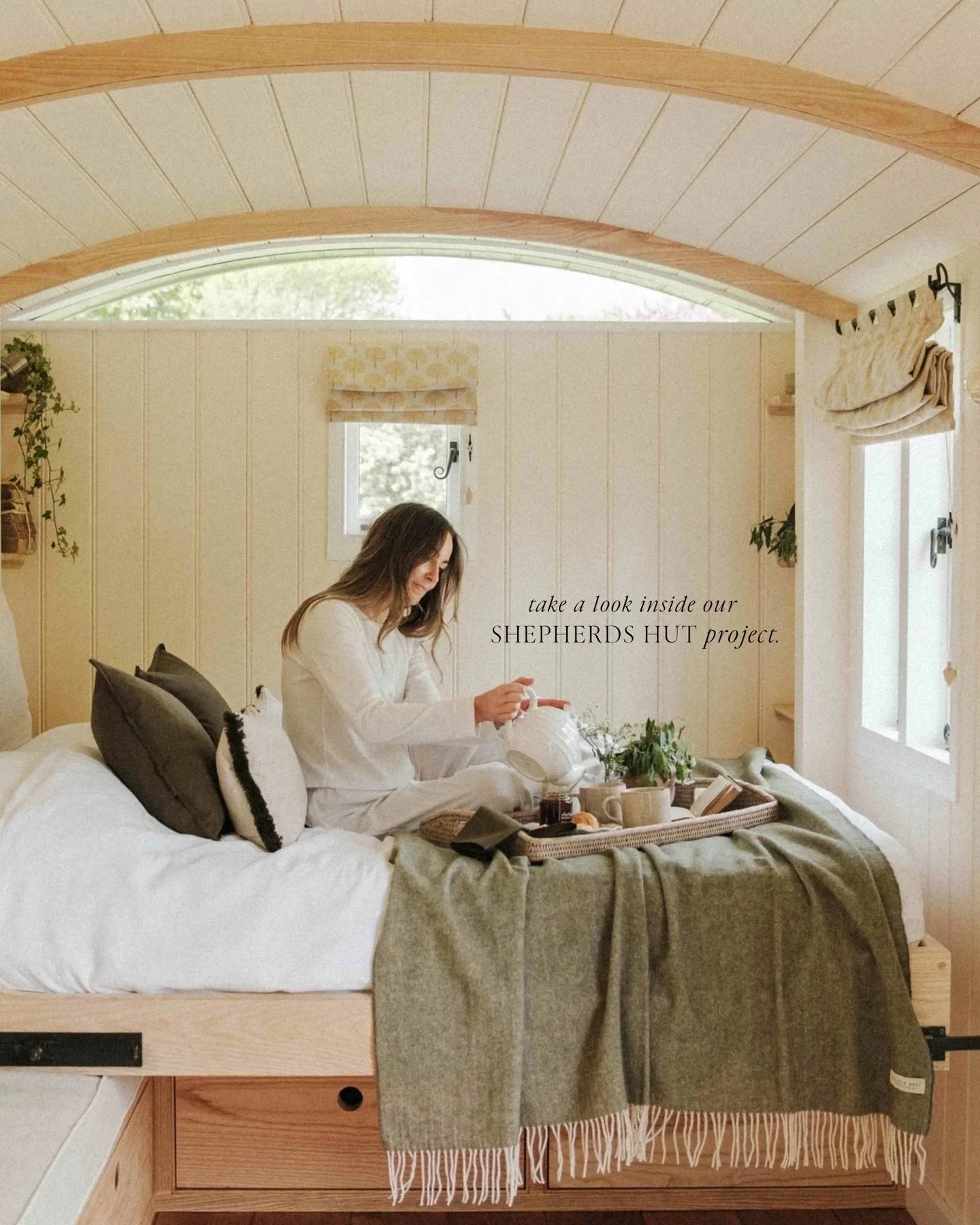 Take a peek inside our shepherds hut project, it was a pleasure collaborating with @elkhamhuts. 

Elements of the design, sourcing &amp; styling by @sewnlondon_