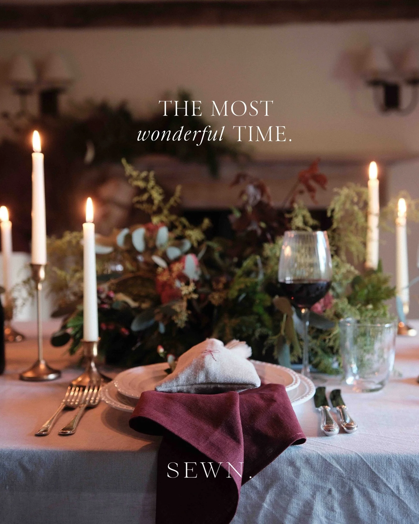Christmas is coming to Sewn. 

A collection of beautifully handmade pieces for the most wonderful time of year - from stockings and tree skirts to table linens, gift bags and little festive decorations. 

Launching 18.10.26 // 8PM