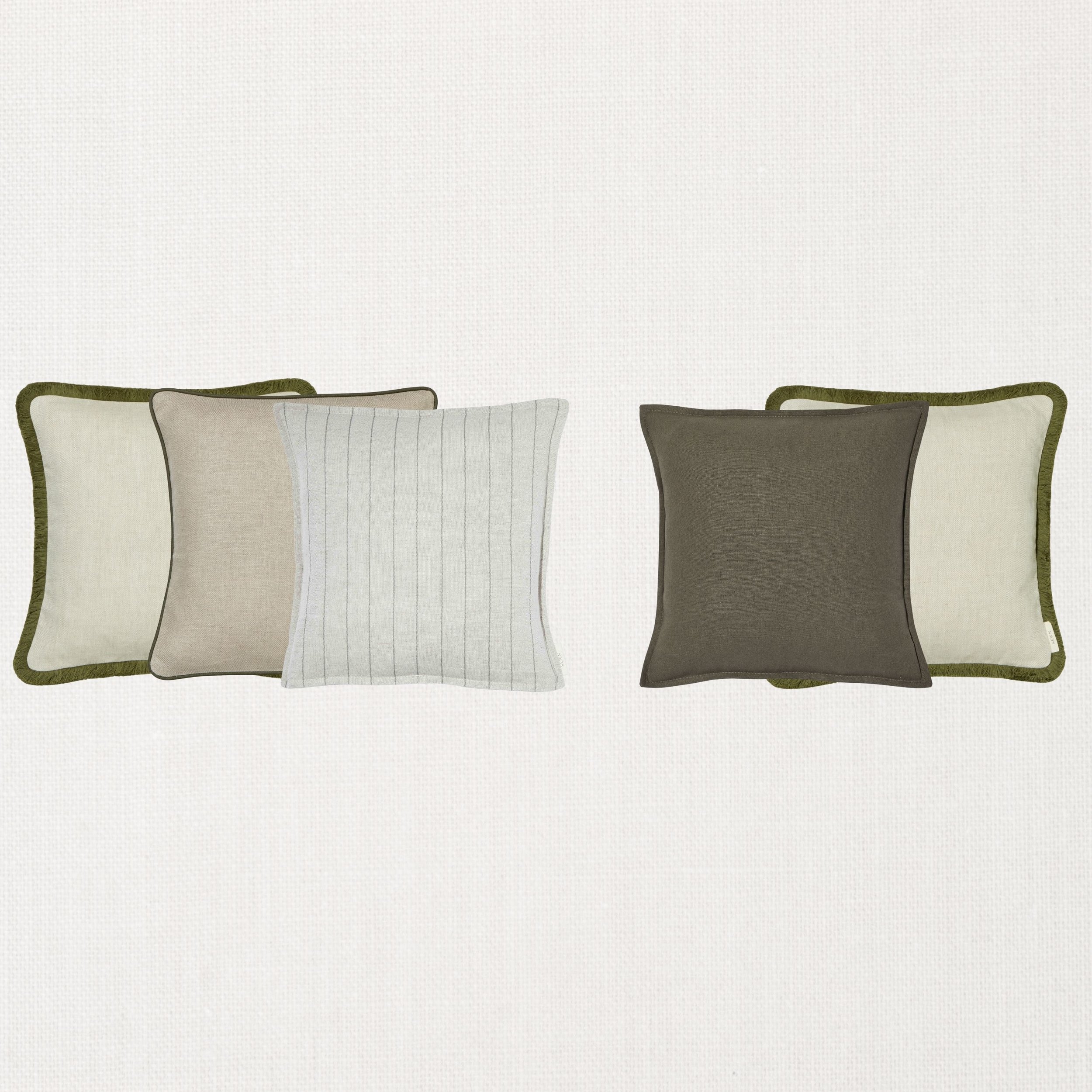 Muted Olive Sofa Cushion Combination