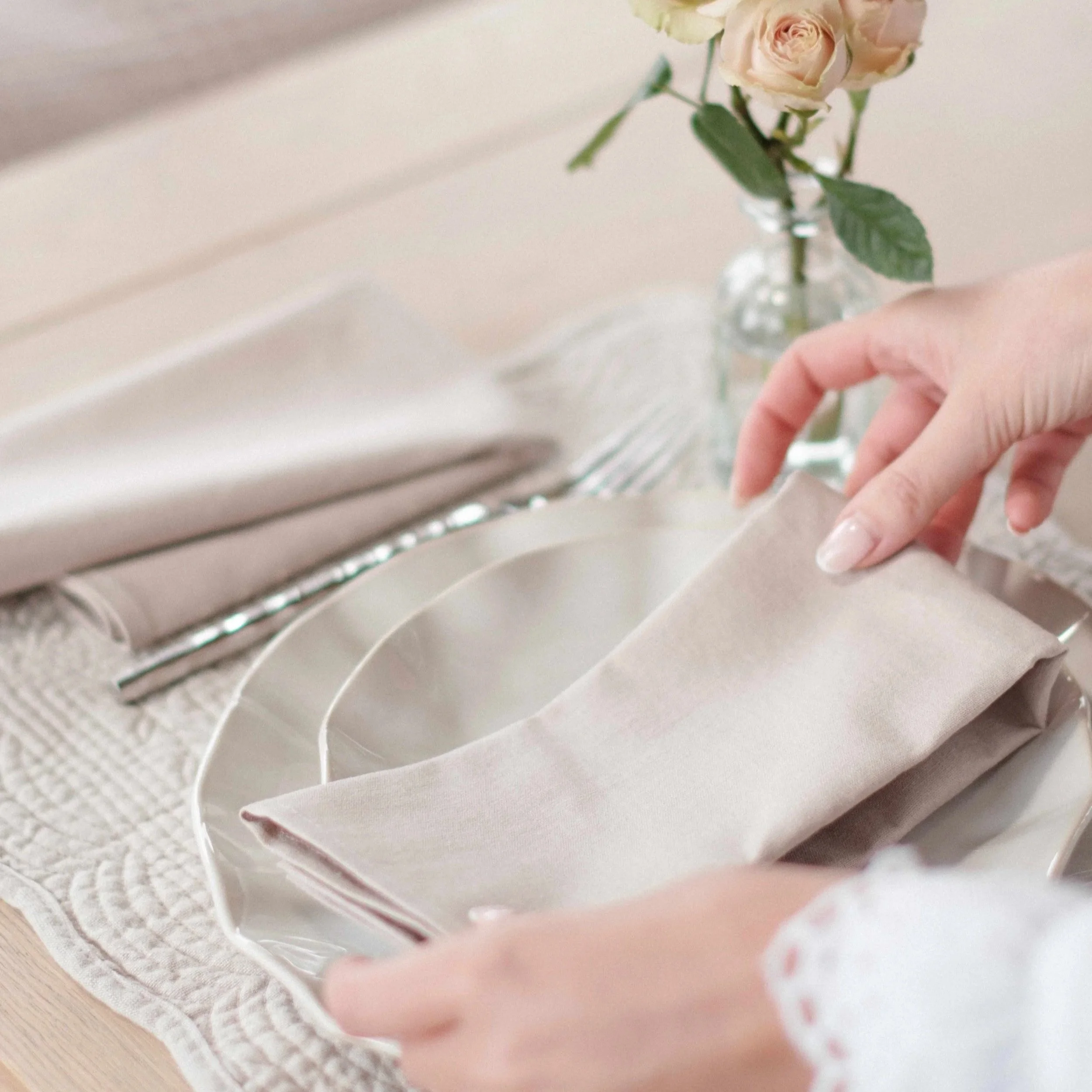Ash Rose Linen Napkins - Set of 2